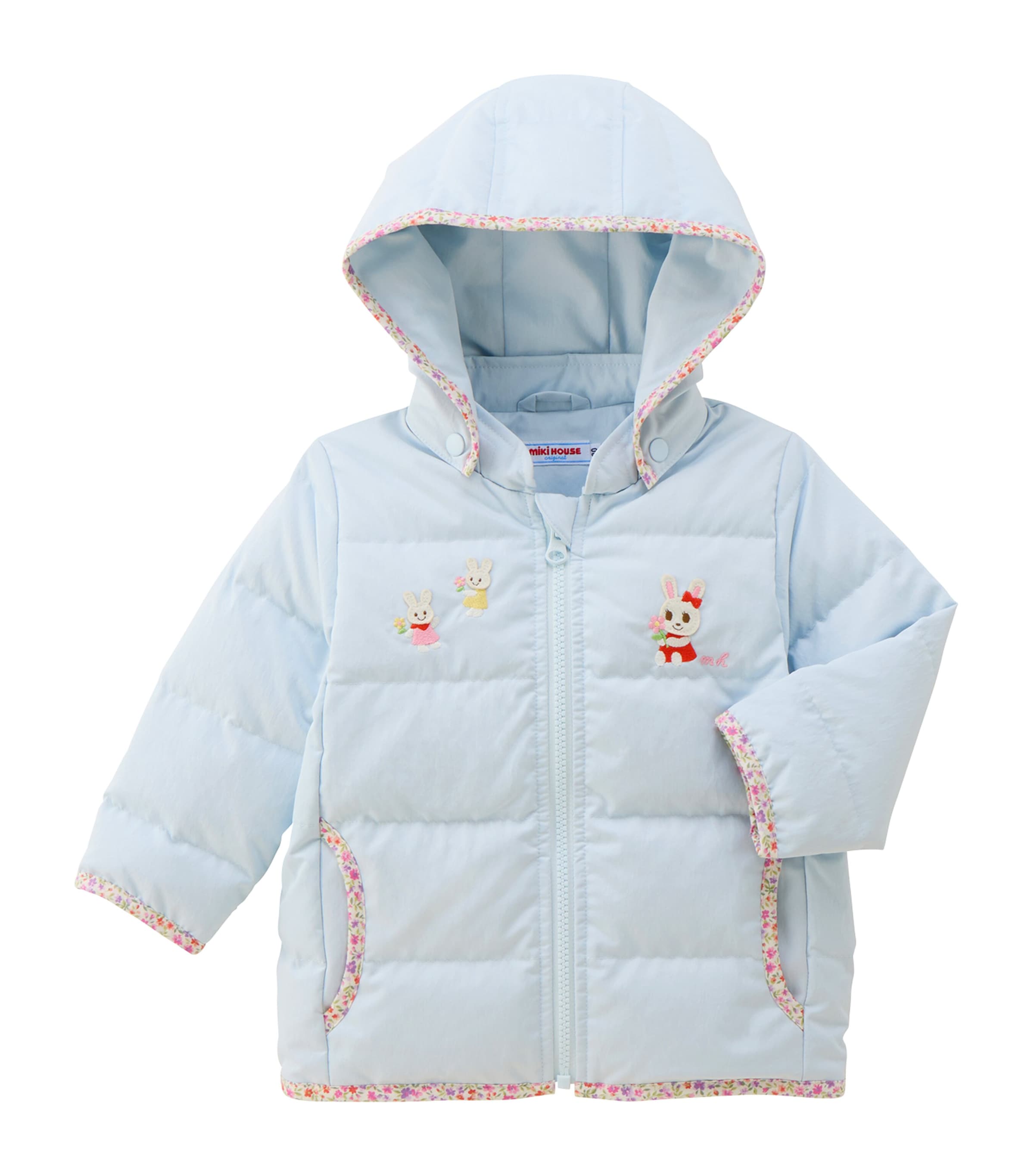 Miki House Down Embroidered Puffer Jacket (12 Months-7 Years)
