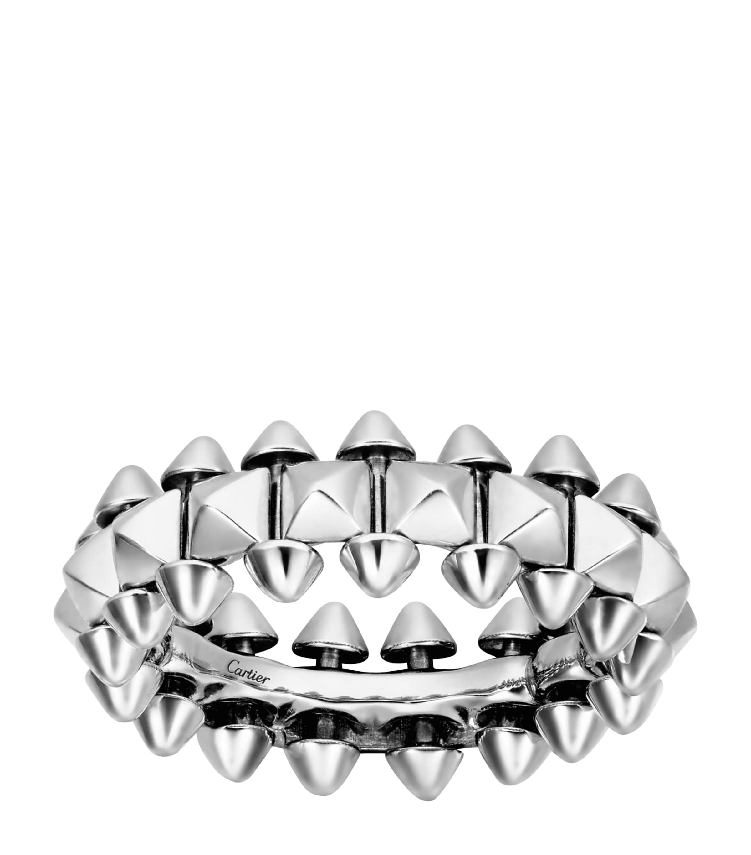 Medium Rhodium-Finished White Gold Clash de Cartier Ring