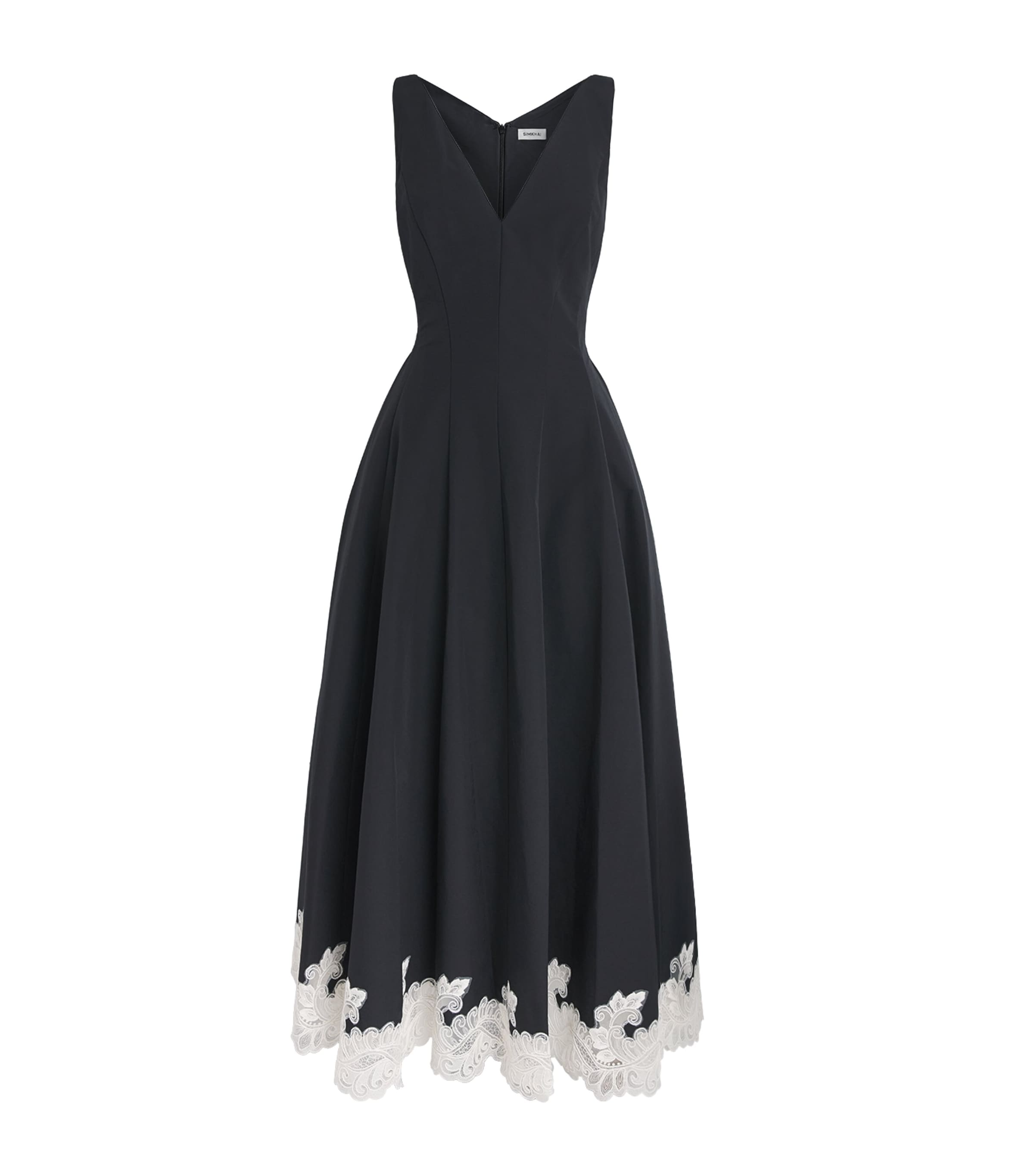Simkhai Womens Cotton Mira Midi Dress Black Multi