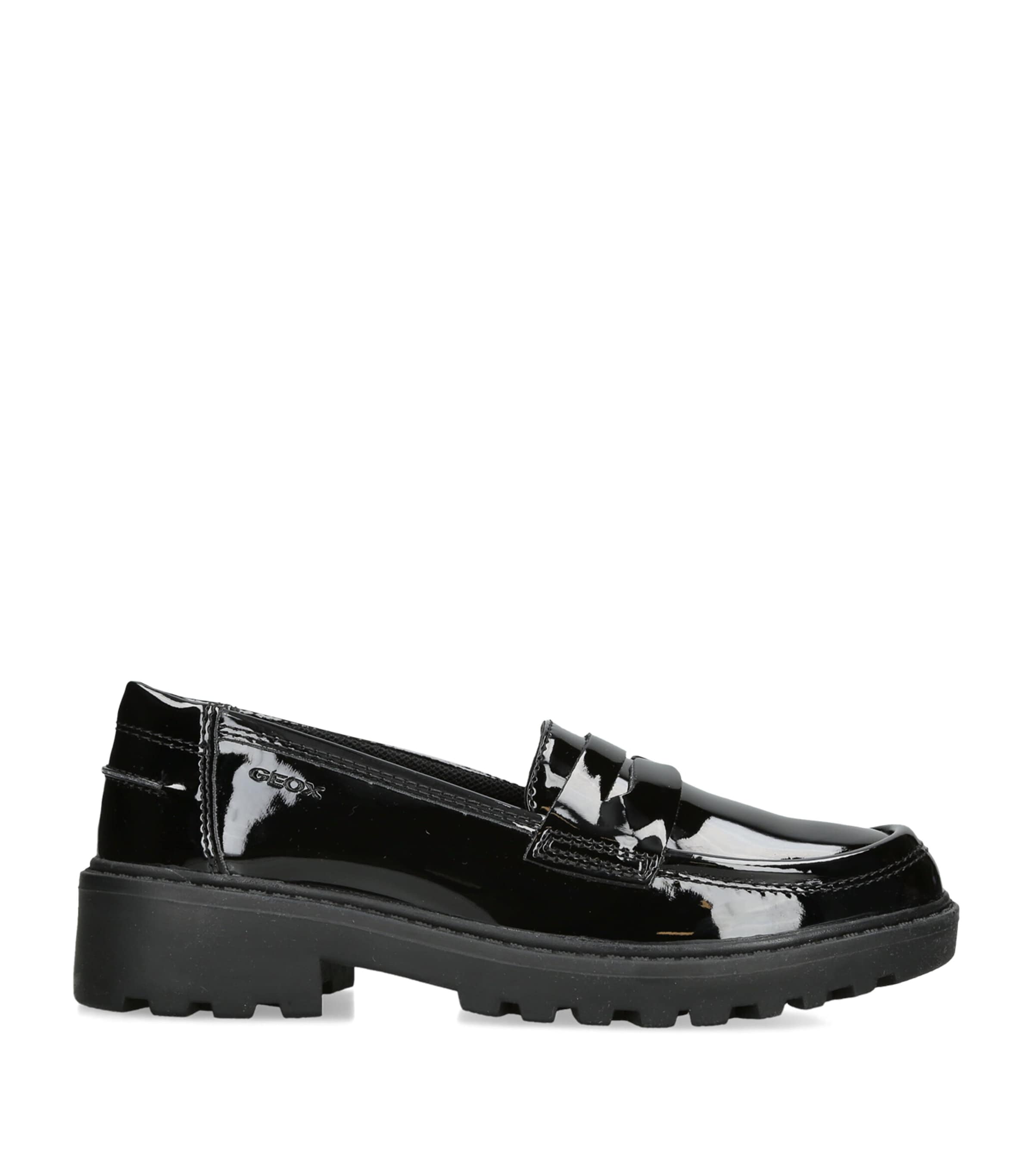 Geox Kids Patent Leather Casey Loafers Black