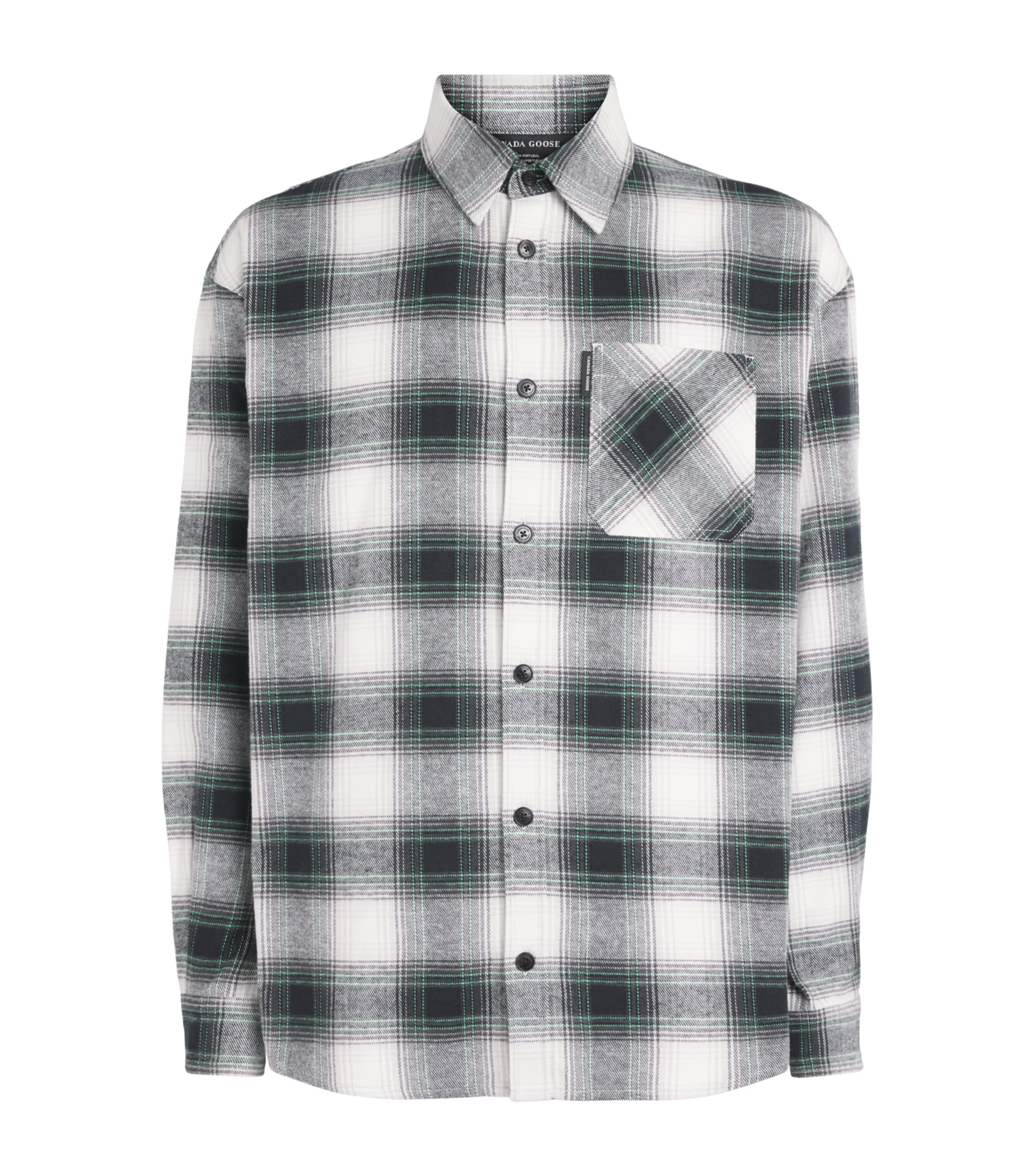Canada Goose Mens Cotton Flannel Albion Shirt Drst Pld Gr Grn