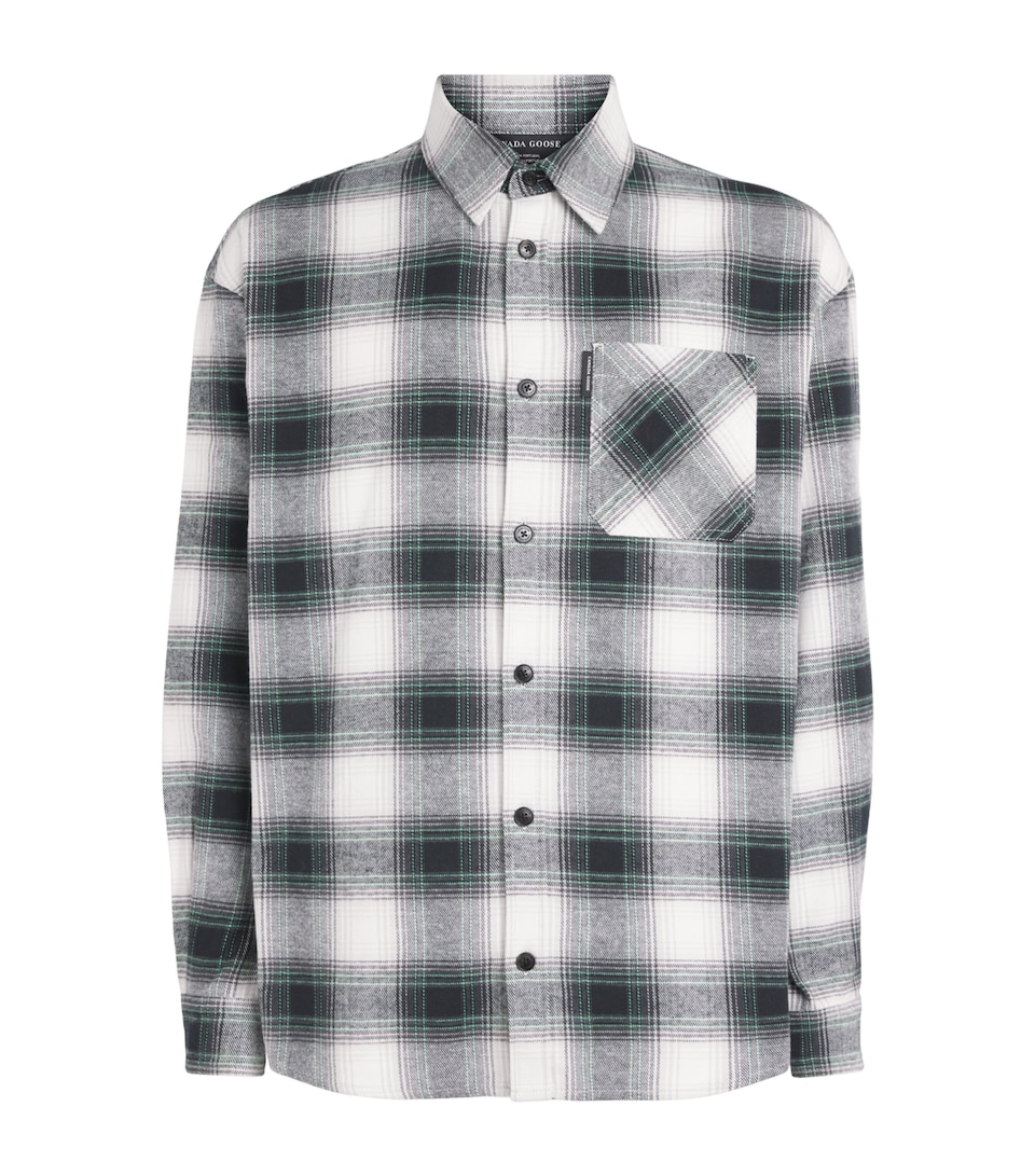 Canada Goose Mens Cotton Flannel Albion Shirt Drst Pld Gr Grn