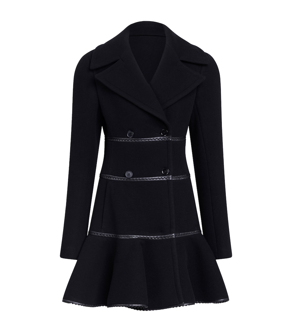Alaïa Womens Virgin Wool Princess Coat Noir Alaia