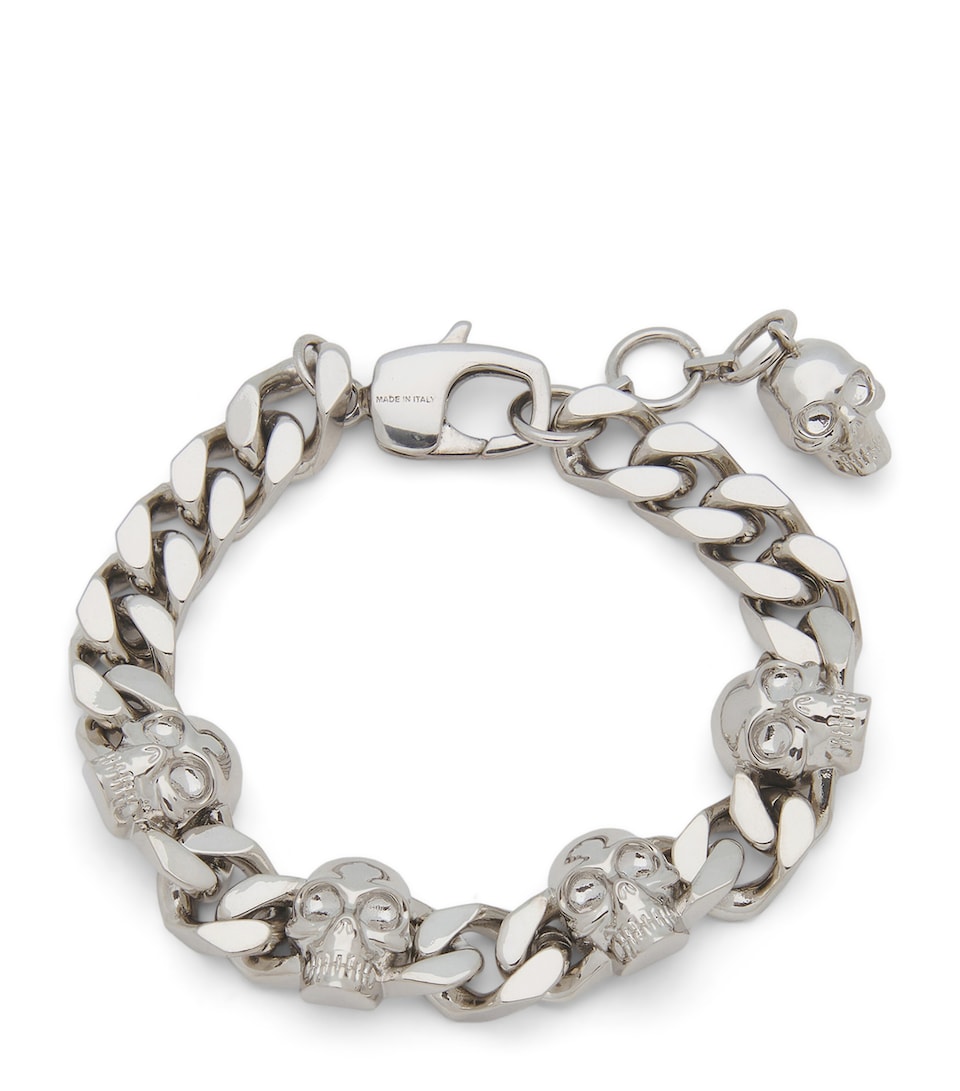 Palladium-Plated Skull Chain Bracelet