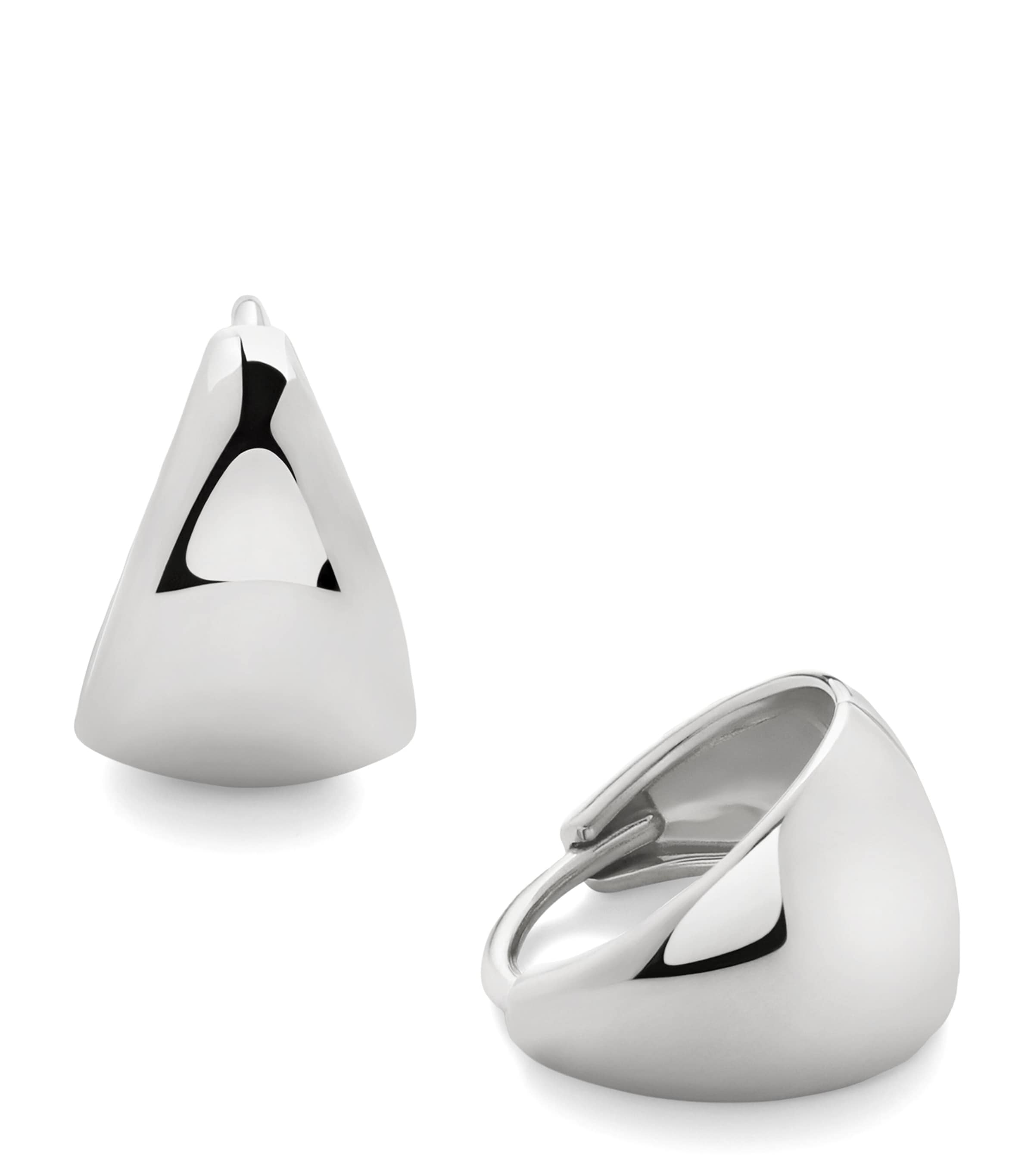 Monica Vinader Small Sterling Silver Tapered Huggie Earrings Sterling Silver