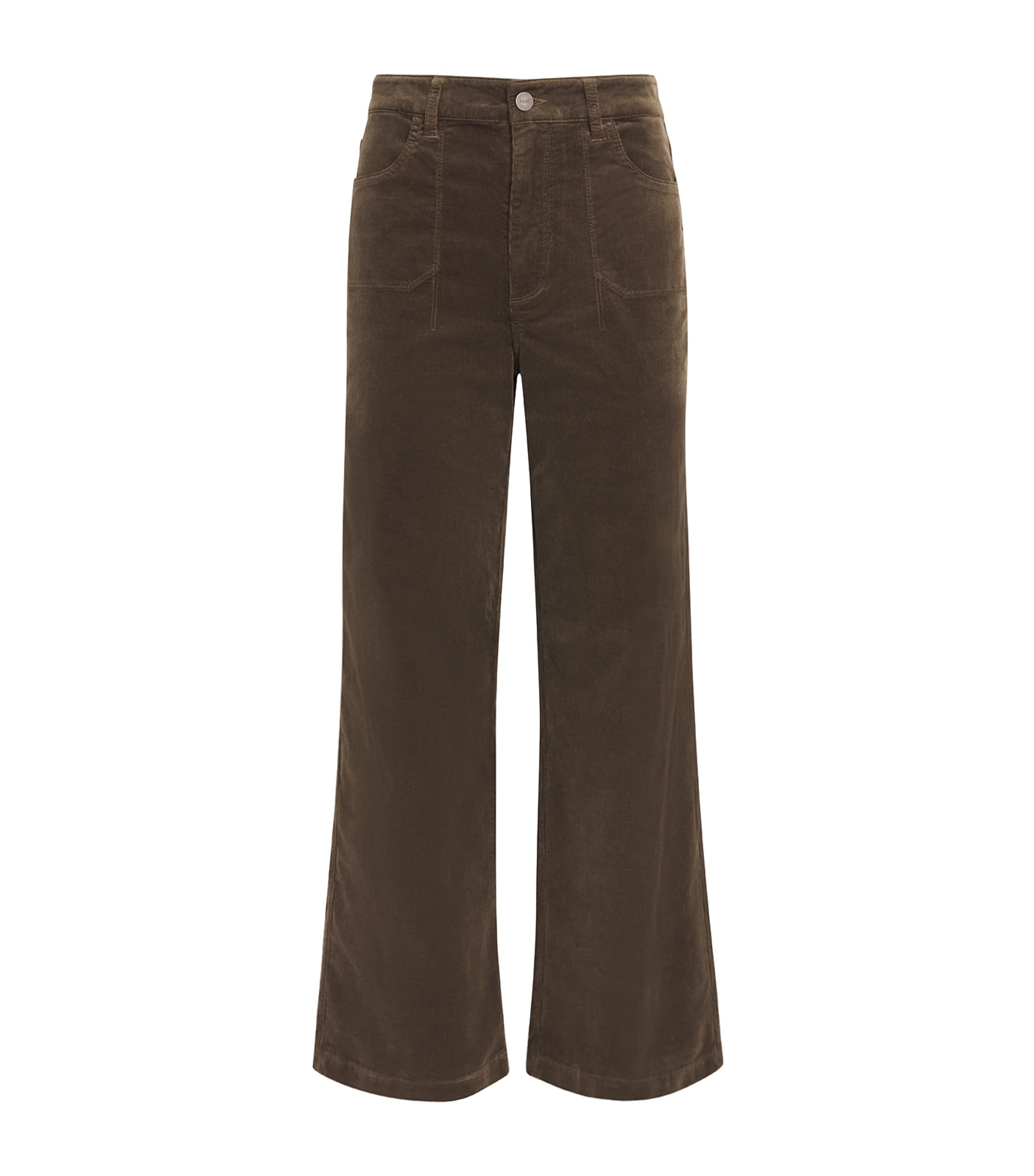 PAIGE Womens Corduroy Anessa Wide-Leg Trousers Fern