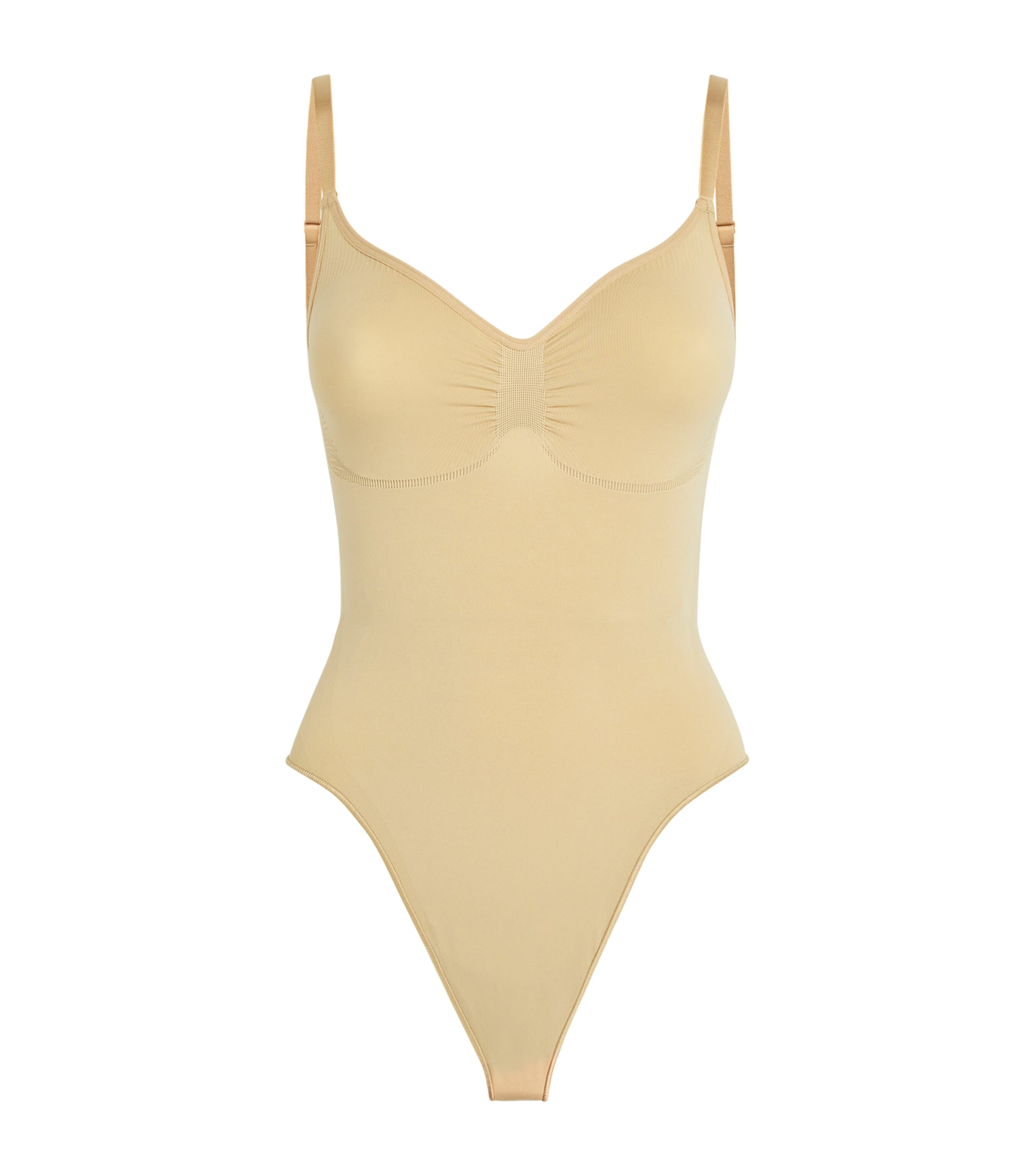 Skims Womens Seamless Sculpt Thong Bodysuit Clay