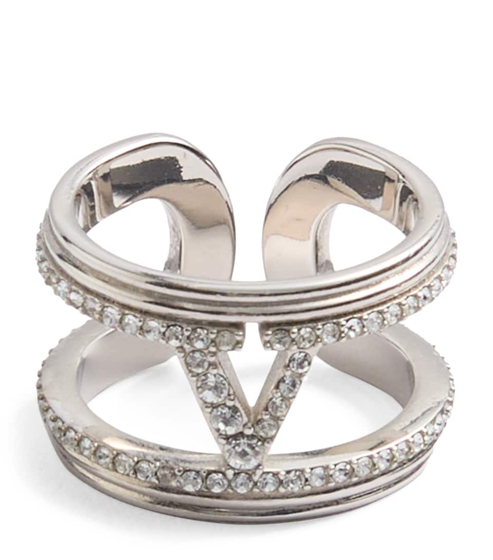 Embellished VLogo Ring