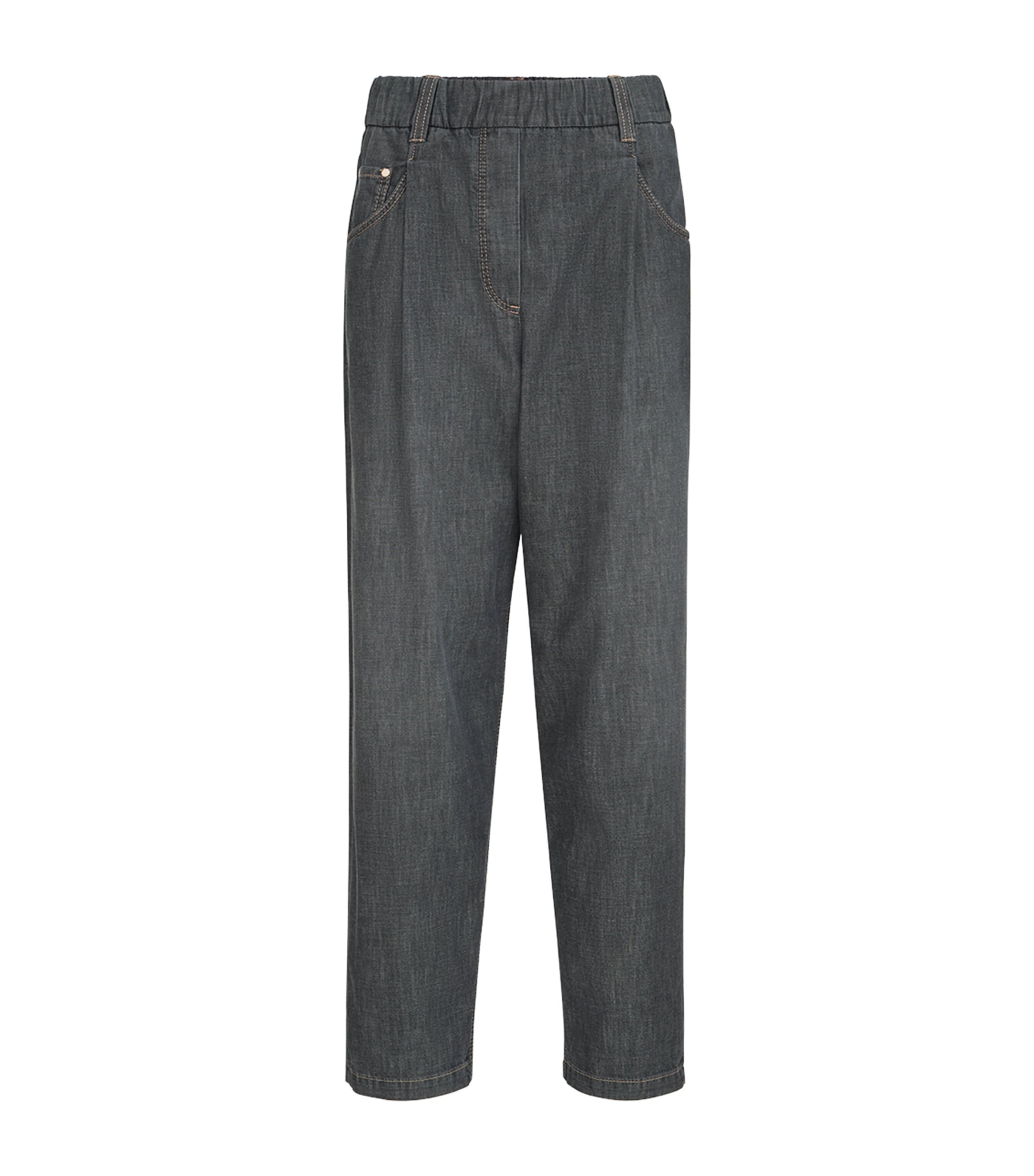 Brunello Cucinelli Womens Denim Tapered Trousers