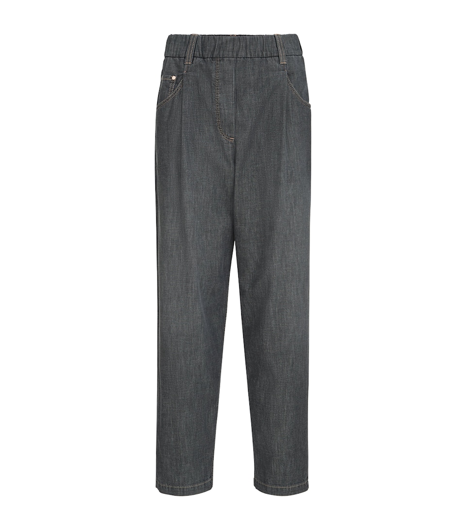 Brunello Cucinelli Womens Denim Tapered Trousers
