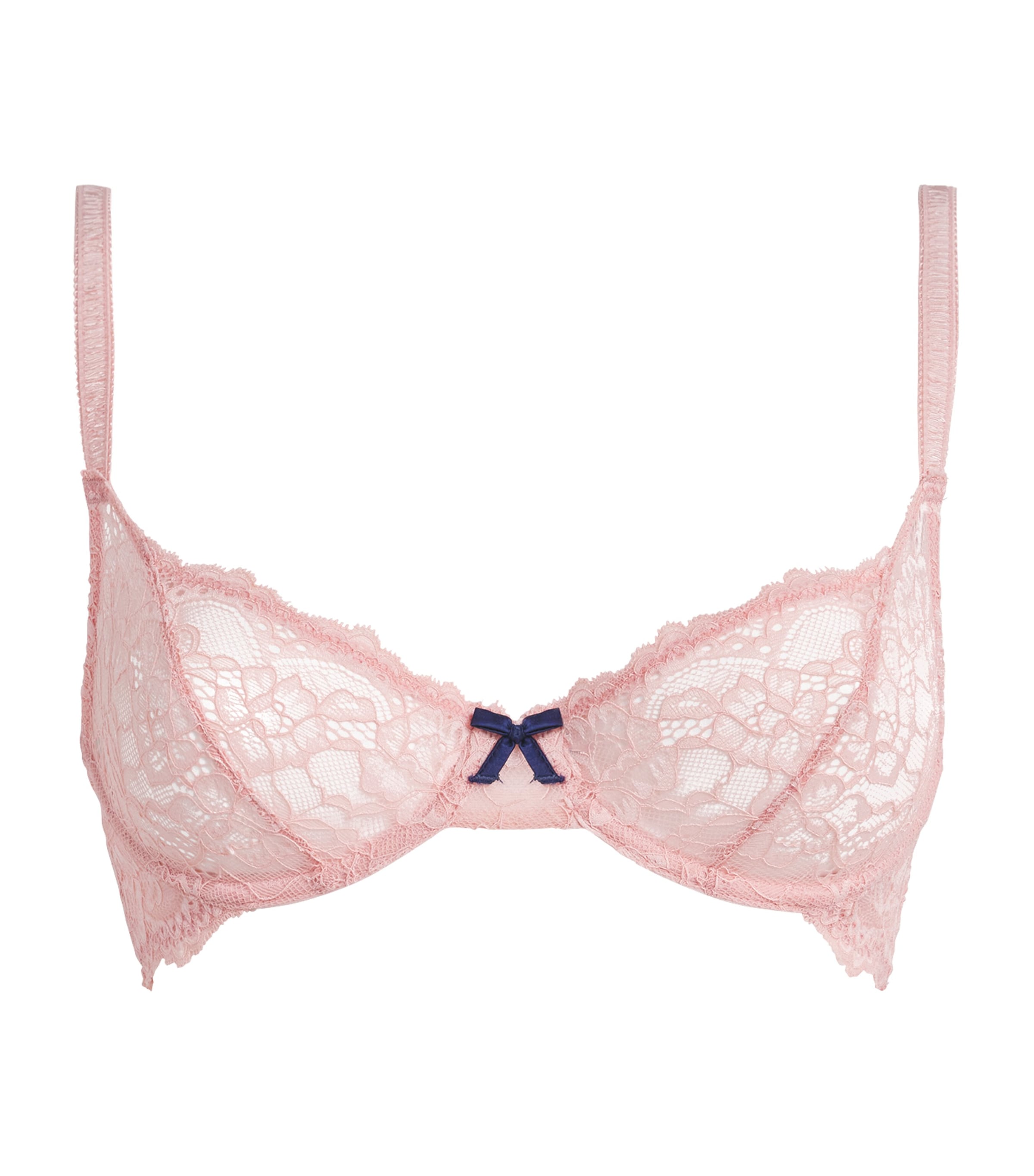 Fleur Du Mal Womens Lace Bianca Balconette Underwired Bra Pink Lady