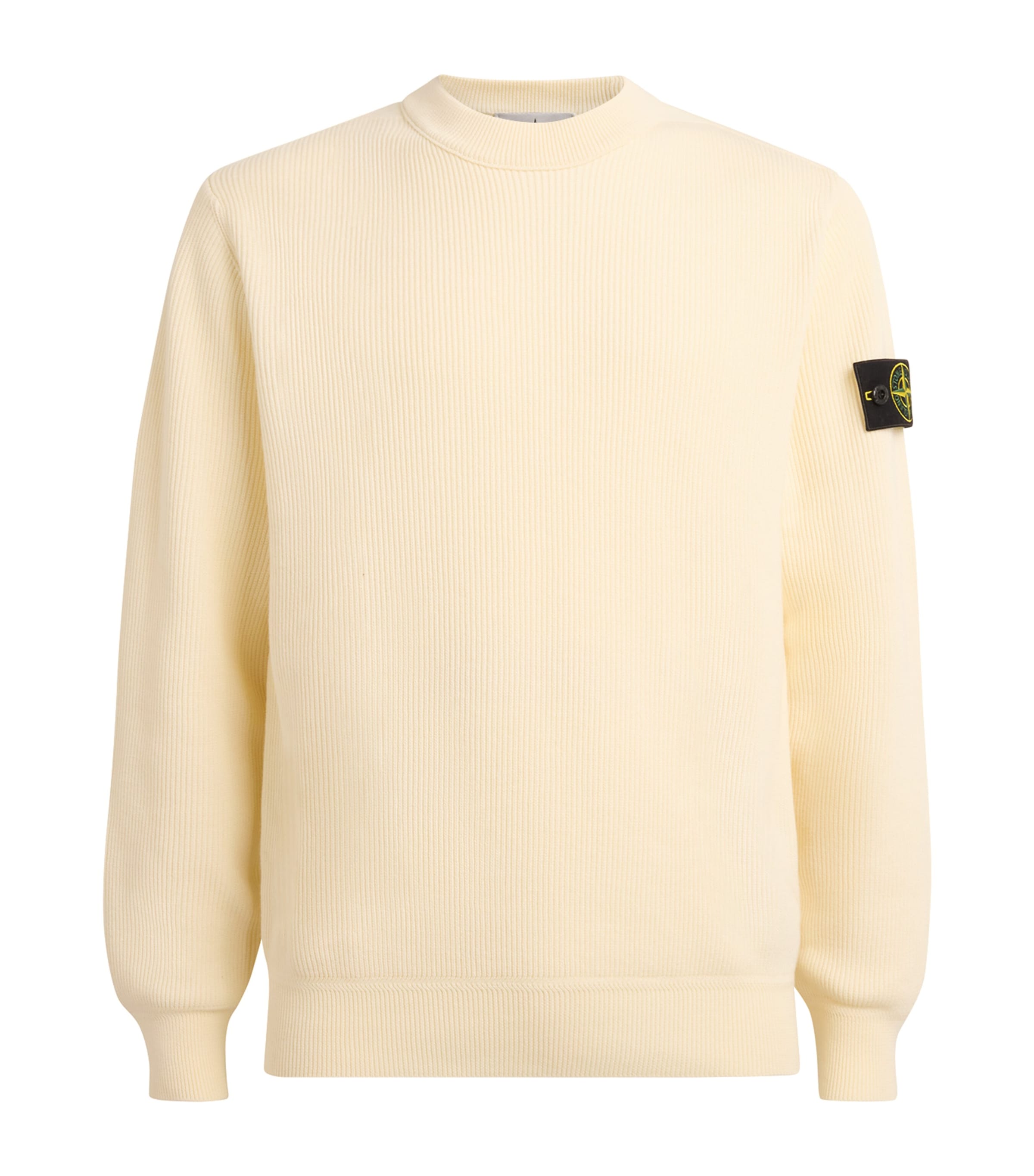 Stone Island Mens Ribbed Compass Patch Sweatshirt