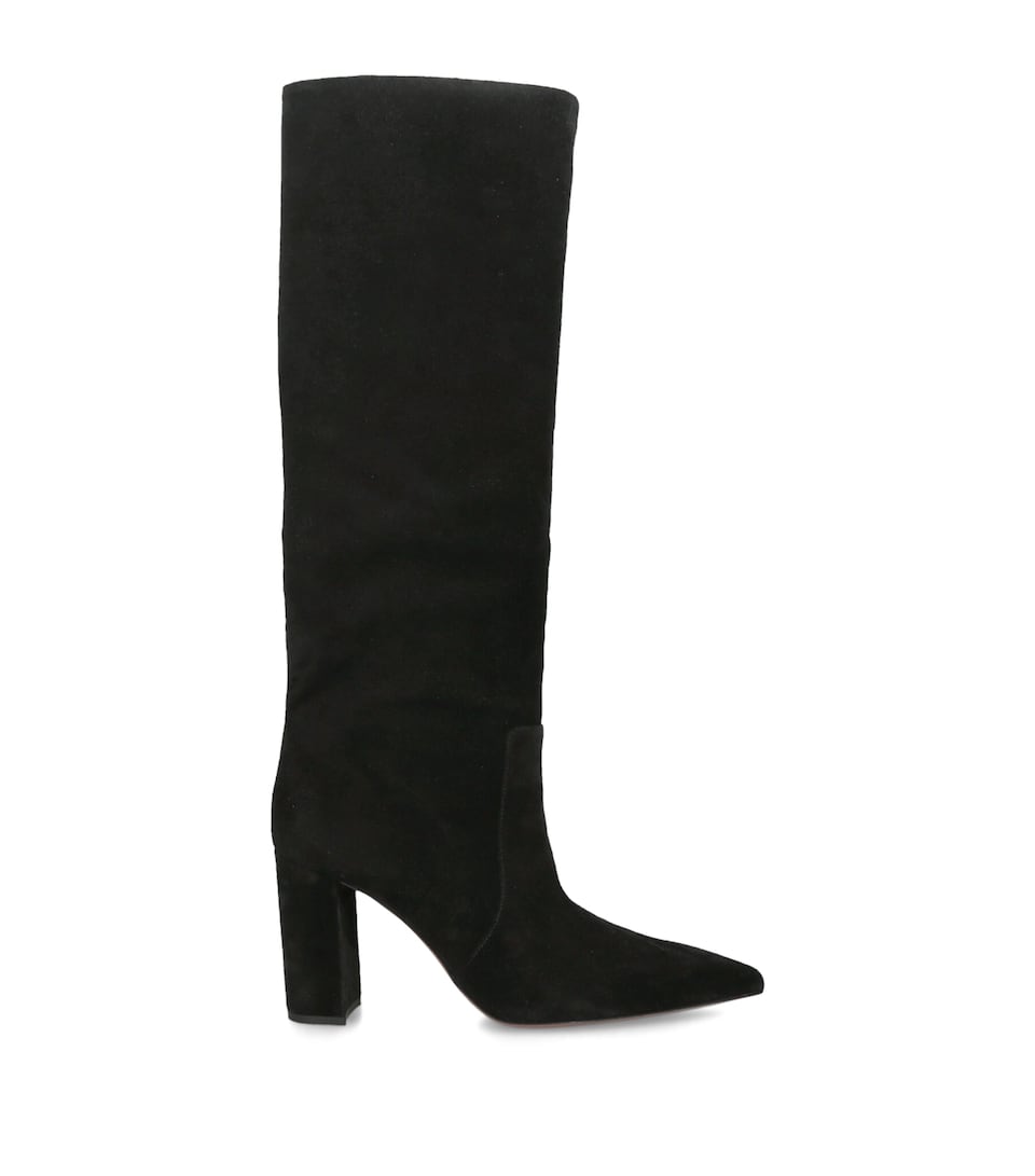 Paris Texas Suede Anja Knee-High Boots 85 Black