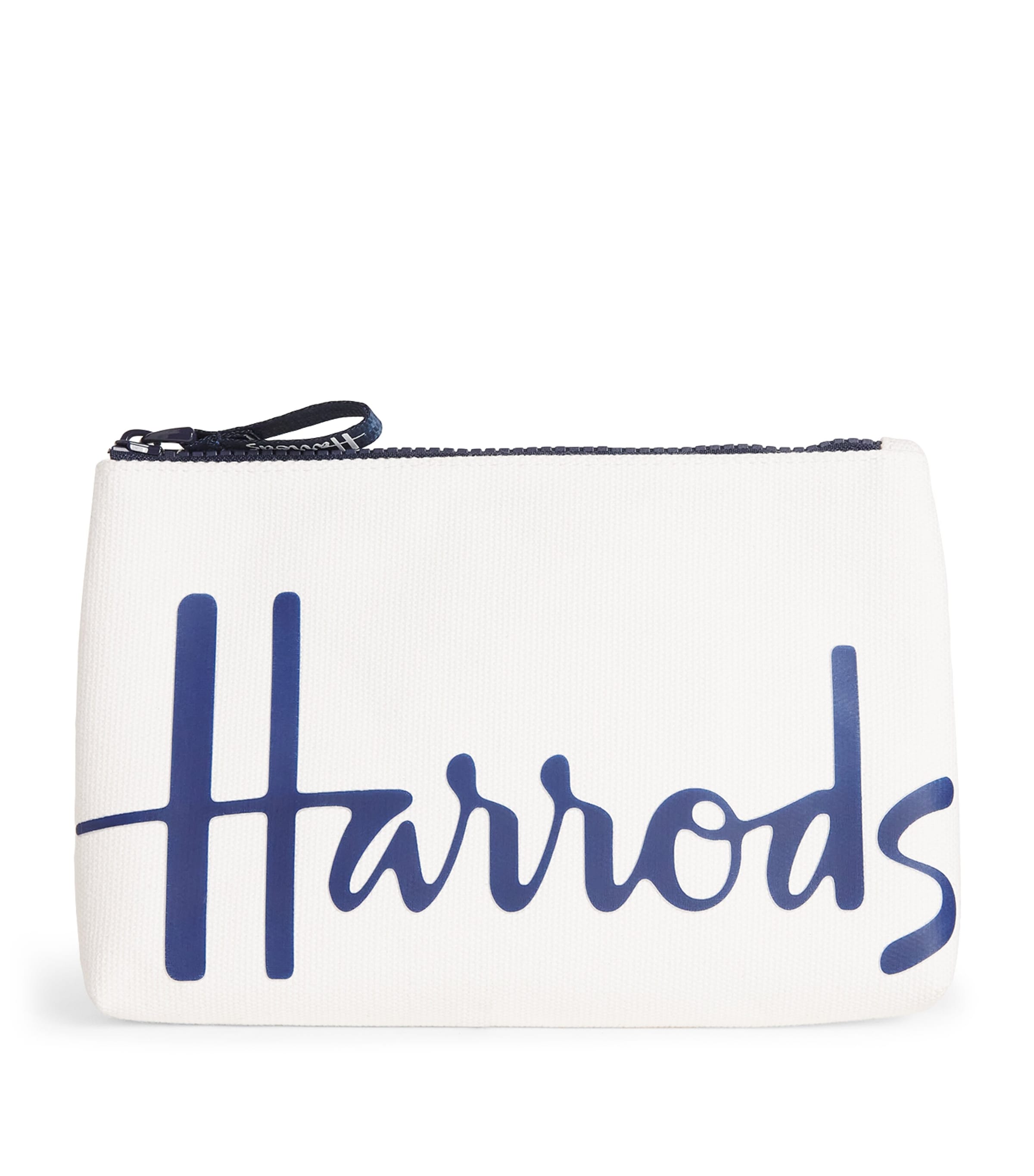 Harrods Small Cotton Logo Pouch Ivory