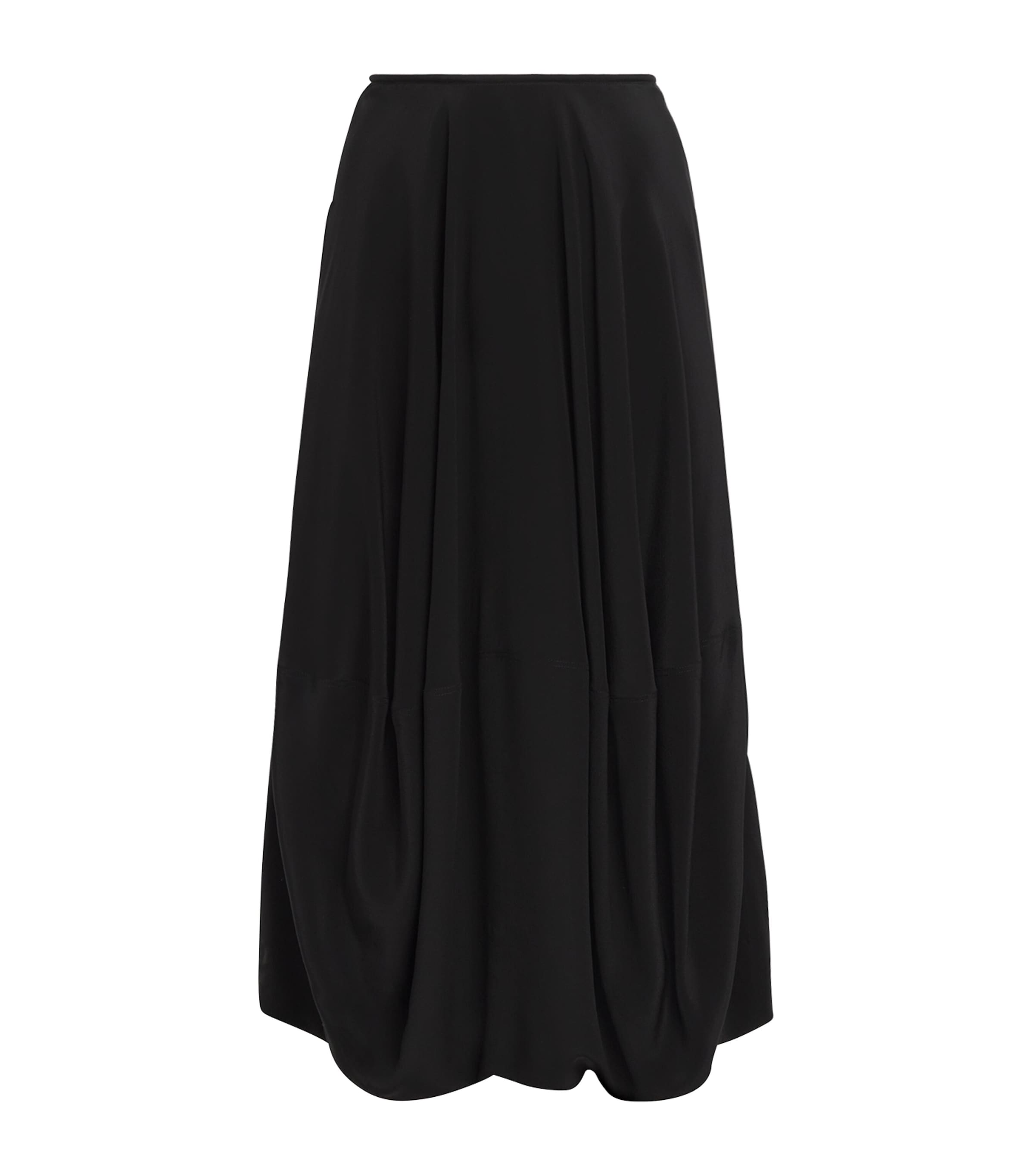 Silk Balloon Midi Skirt