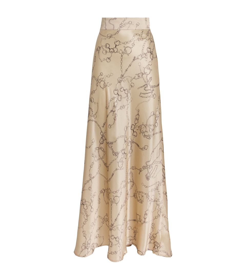 L'Agence Womens Silk Ryker Maxi Skirt Gbuu Mcdmia Hrt Chn