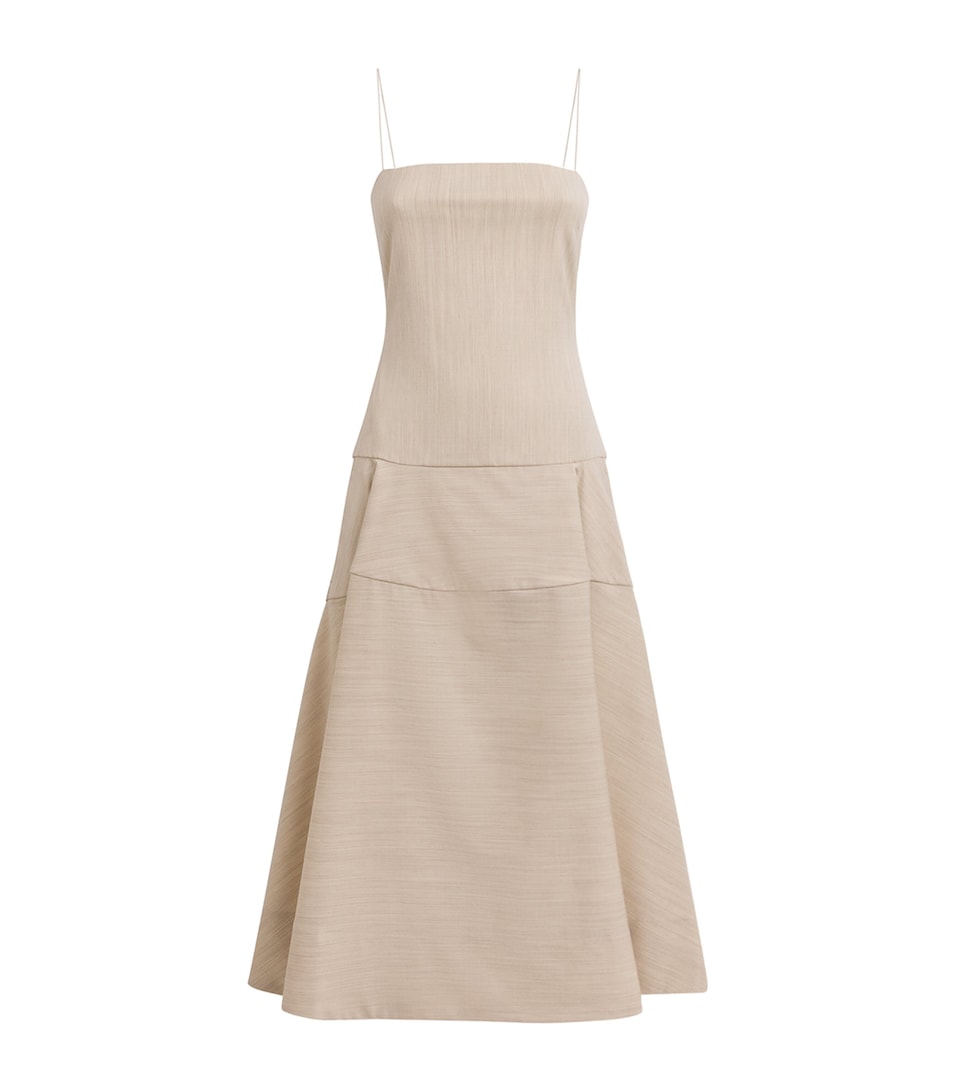 Jacquemus Womens Wool-Blend Paradiso Midi Dress Light Beige