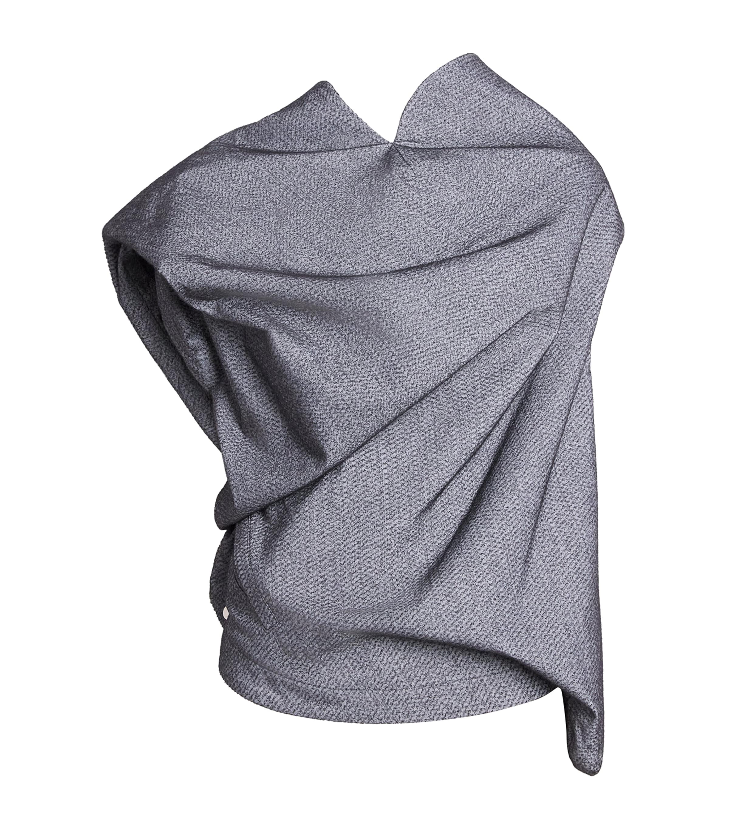 Issey Miyake Womens Reflection Asymmetric Top Grey