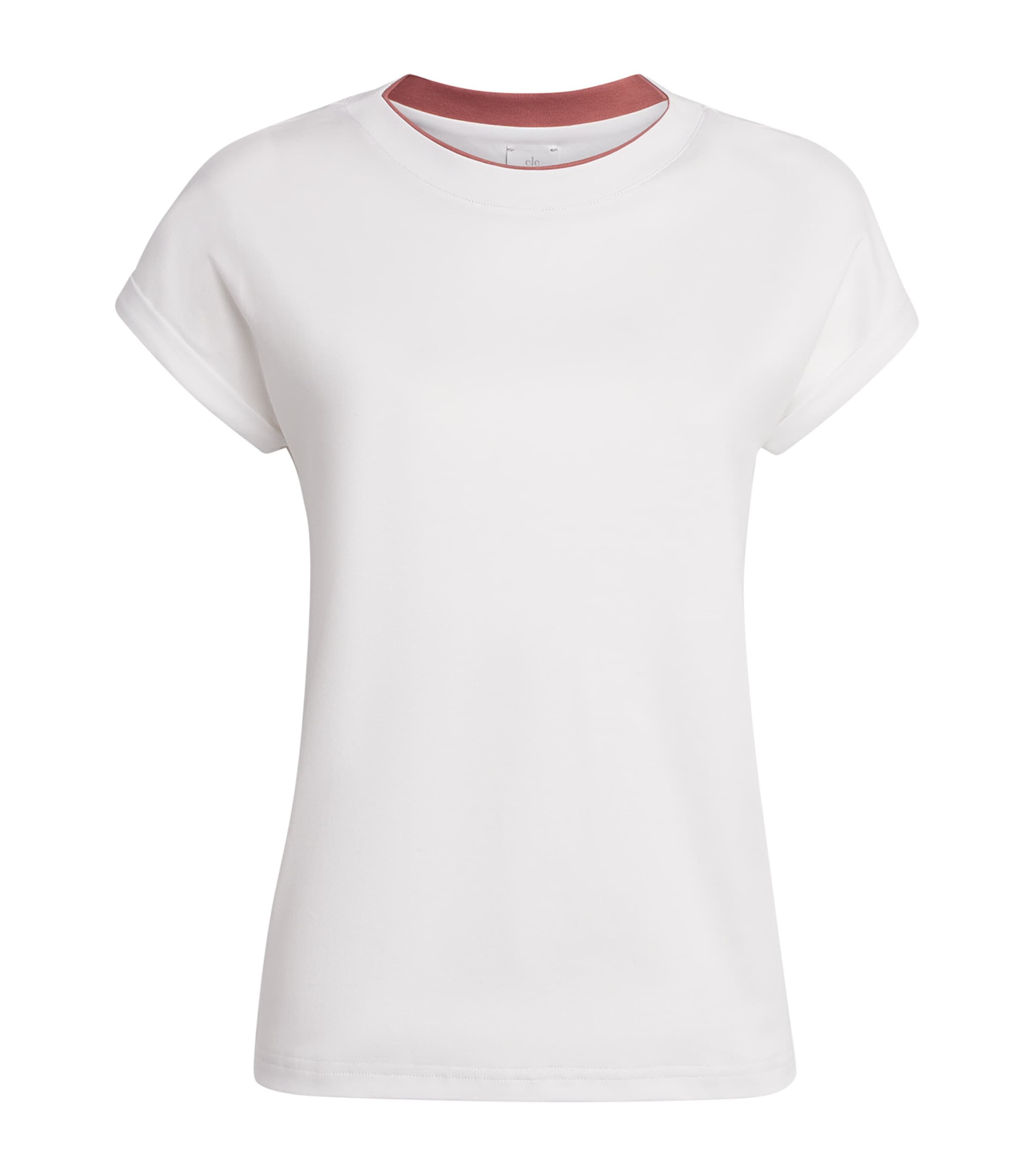 Eleventy Womens Cotton Layered T-Shirt Bianco, Melograno