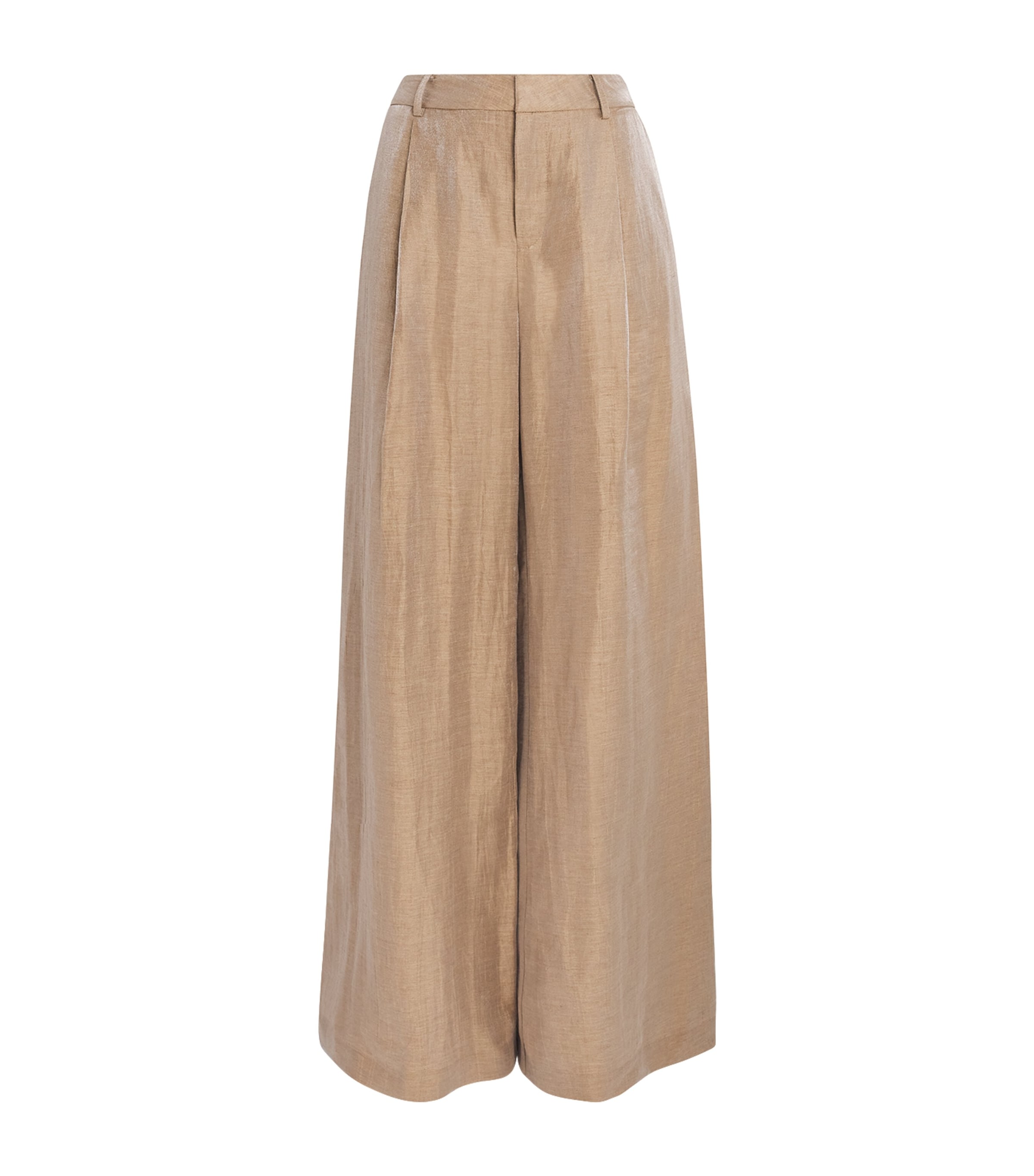 L'Agence Womens Linen-Blend Allanah Trousers Ltgd Latte/gold