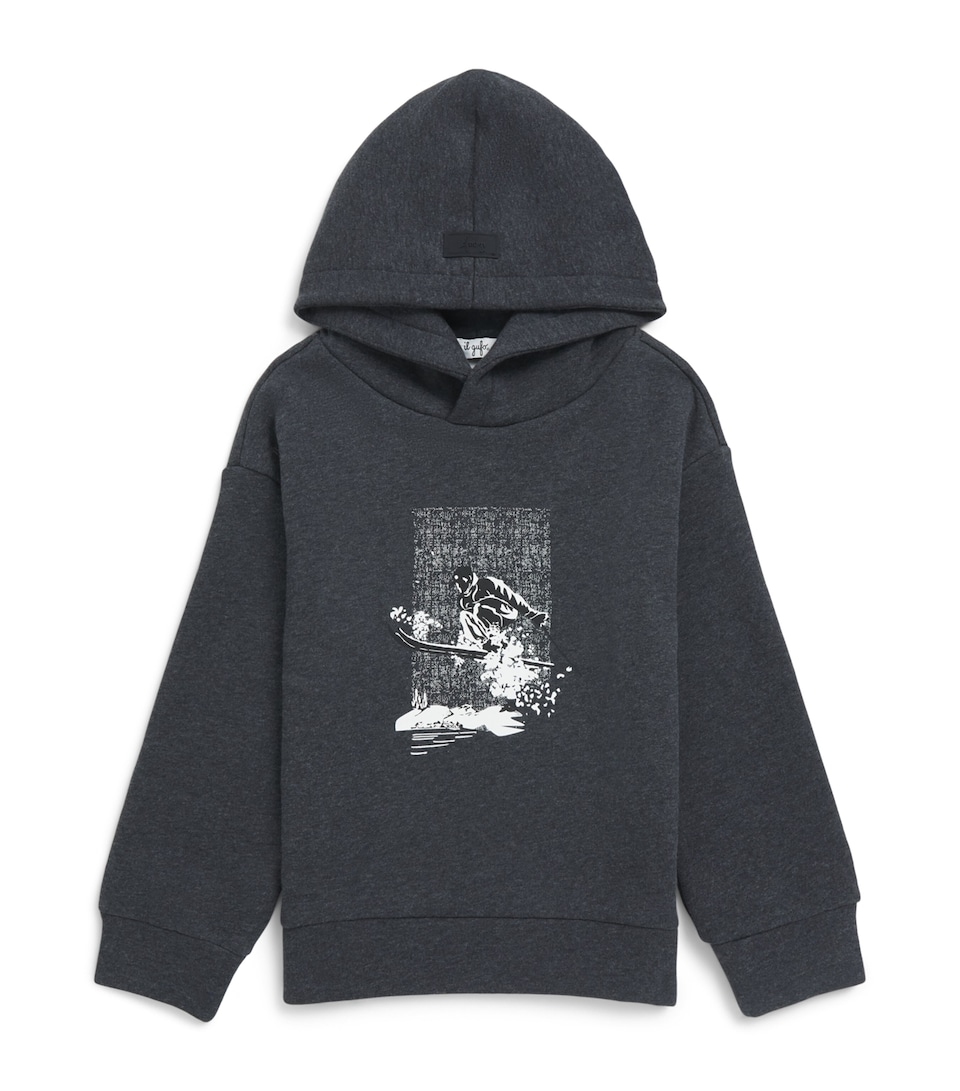 Il Gufo Ski Graphic Hoodie (2-14 Years) Carbon Grey