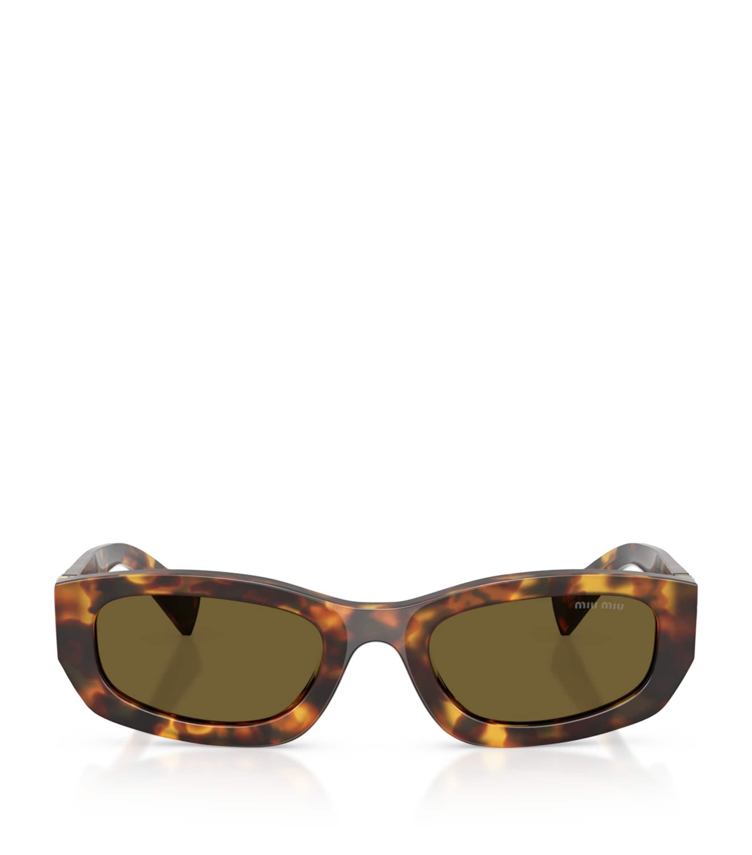 Miu Miu Tortoiseshell Rectangle Sunglasses Brown