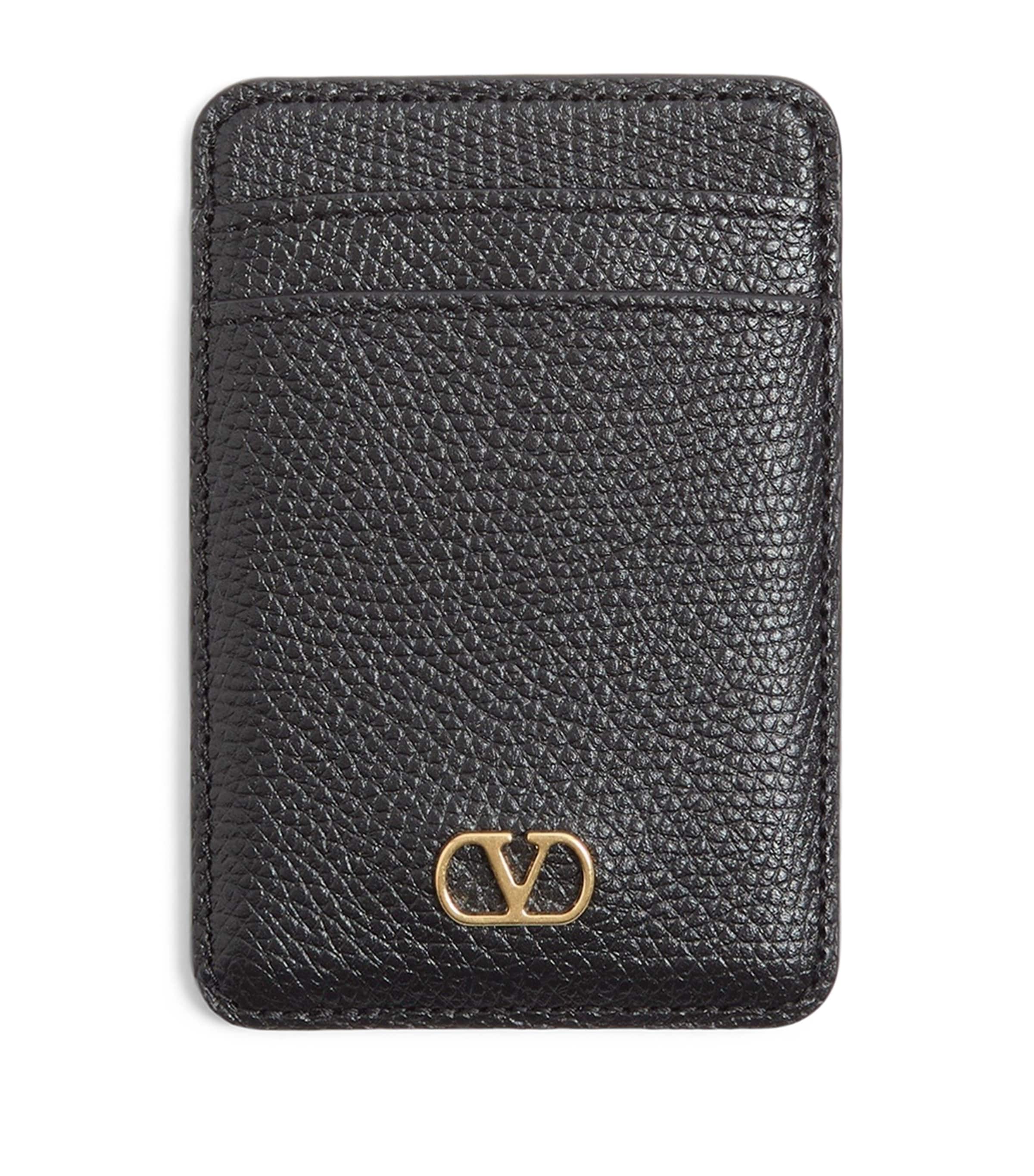 Valentino Garavani Leather Magnetic Card Holder