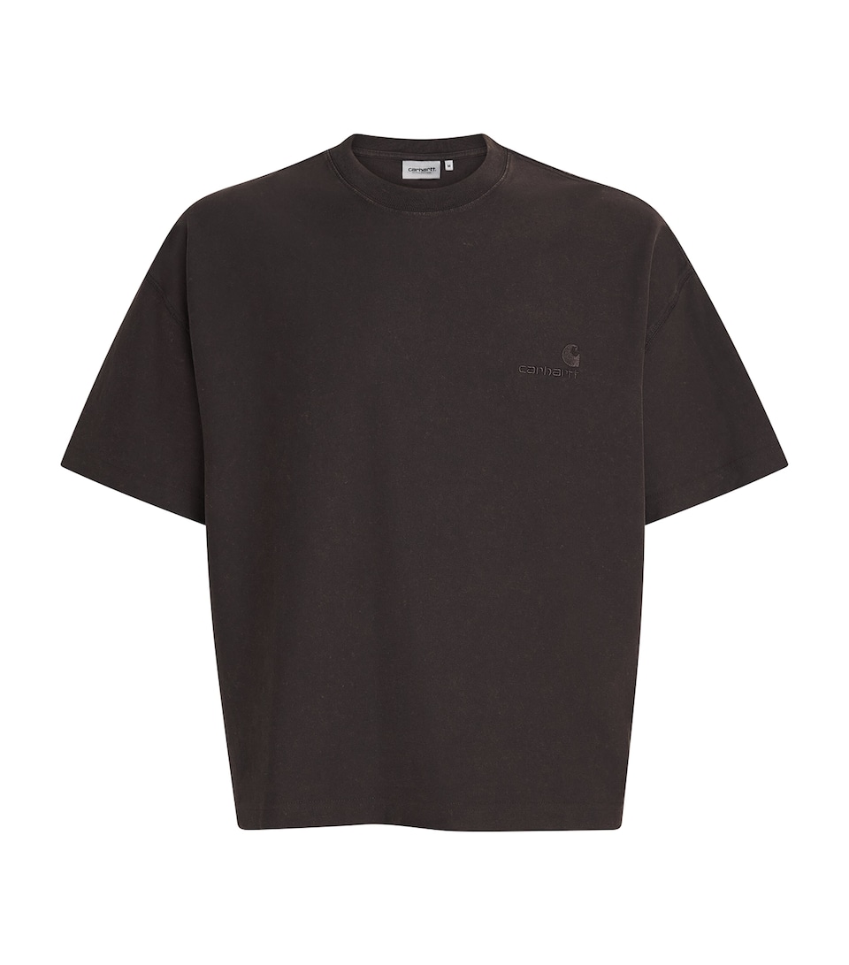 Carhartt WIP Mens Cotton Logo Lambert T-Shirt Tobacco