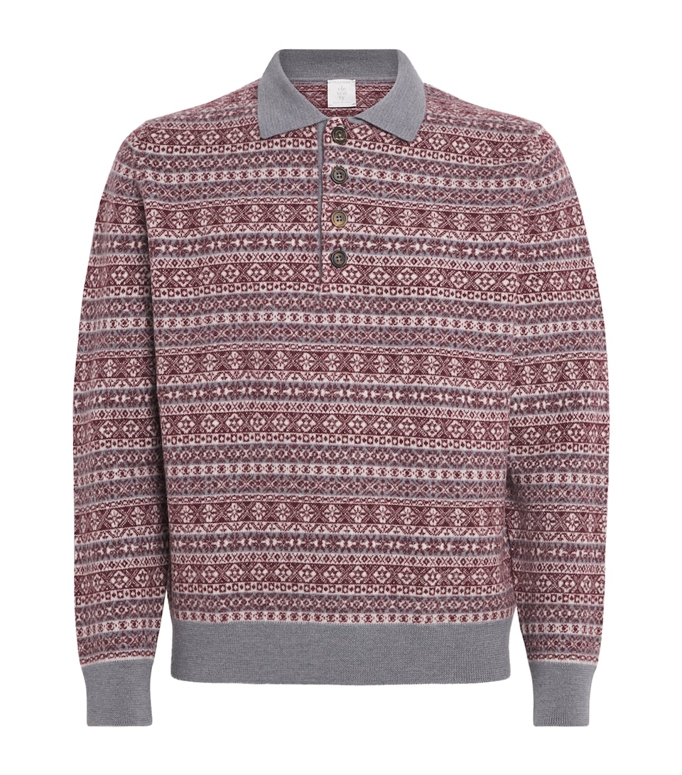 Wool Fair Isle Polo Sweater