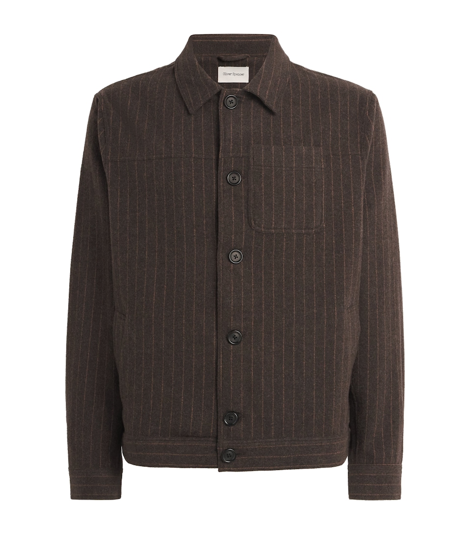 Wool-Blend Stripe Overshirt