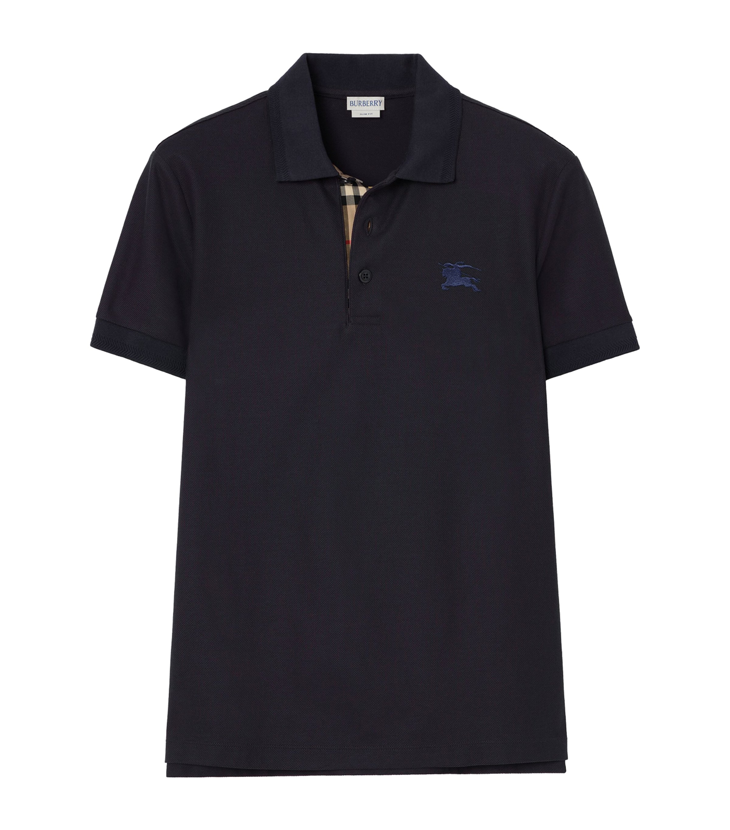 Burberry Mens Cotton Polo Shirt Iris Purple