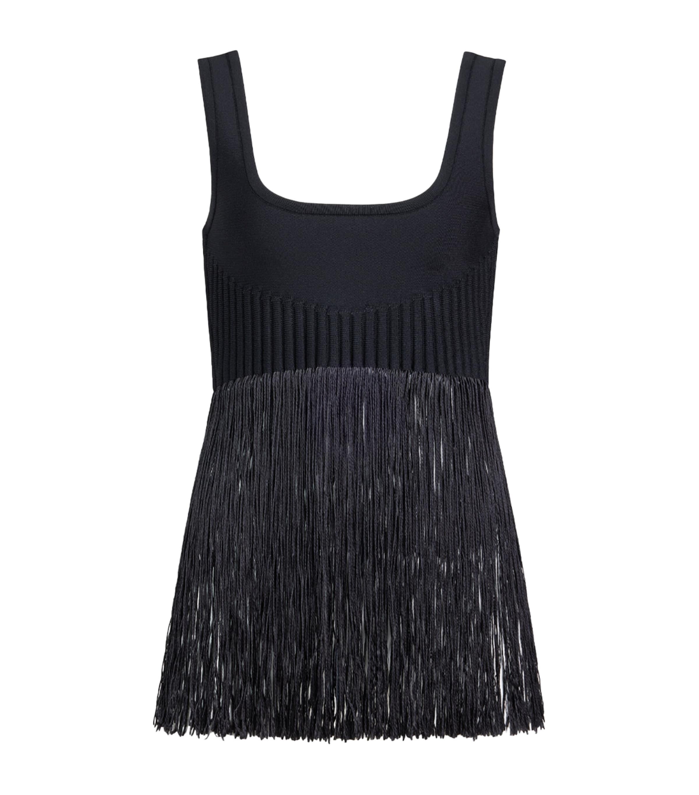 Alaïa Womens Fringed Tank Top Black