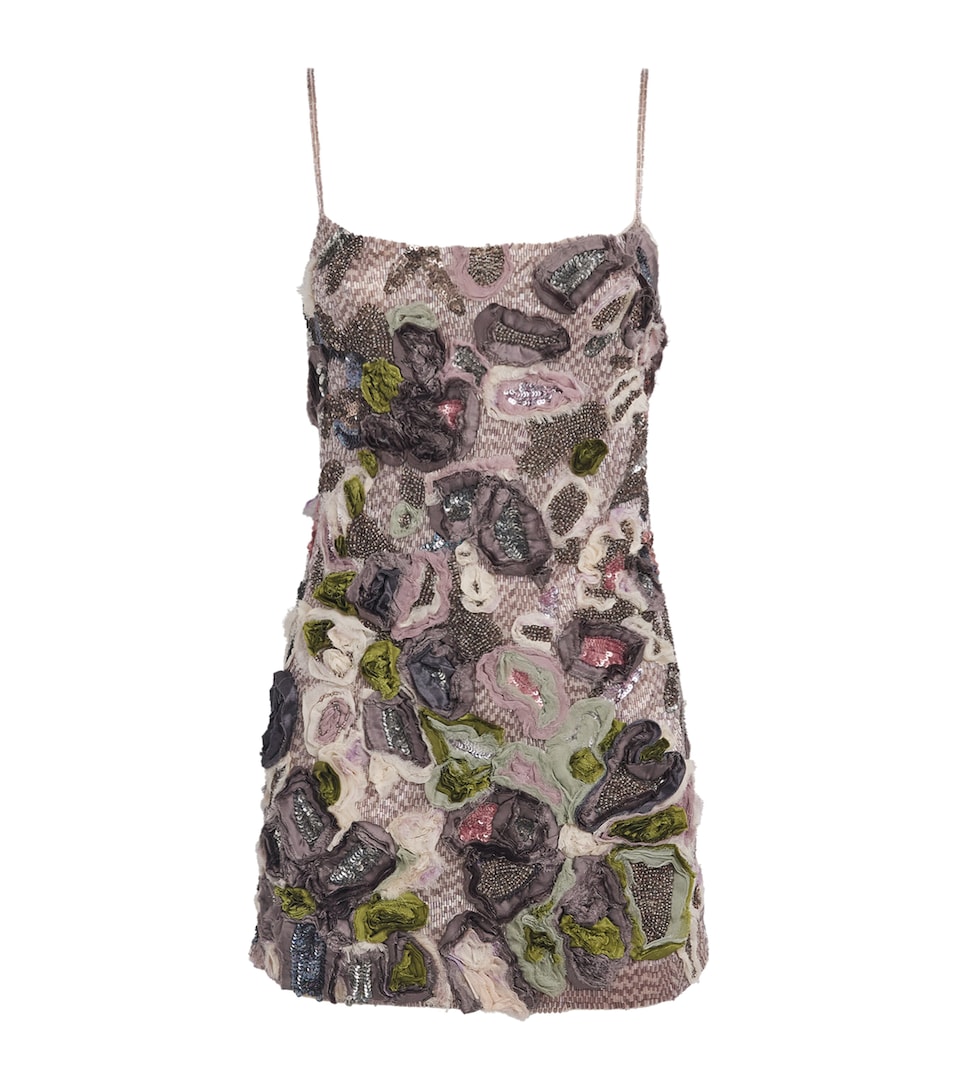 Cult Gaia Womens Embellished Bebe Mini Dress Warm Haze Multi