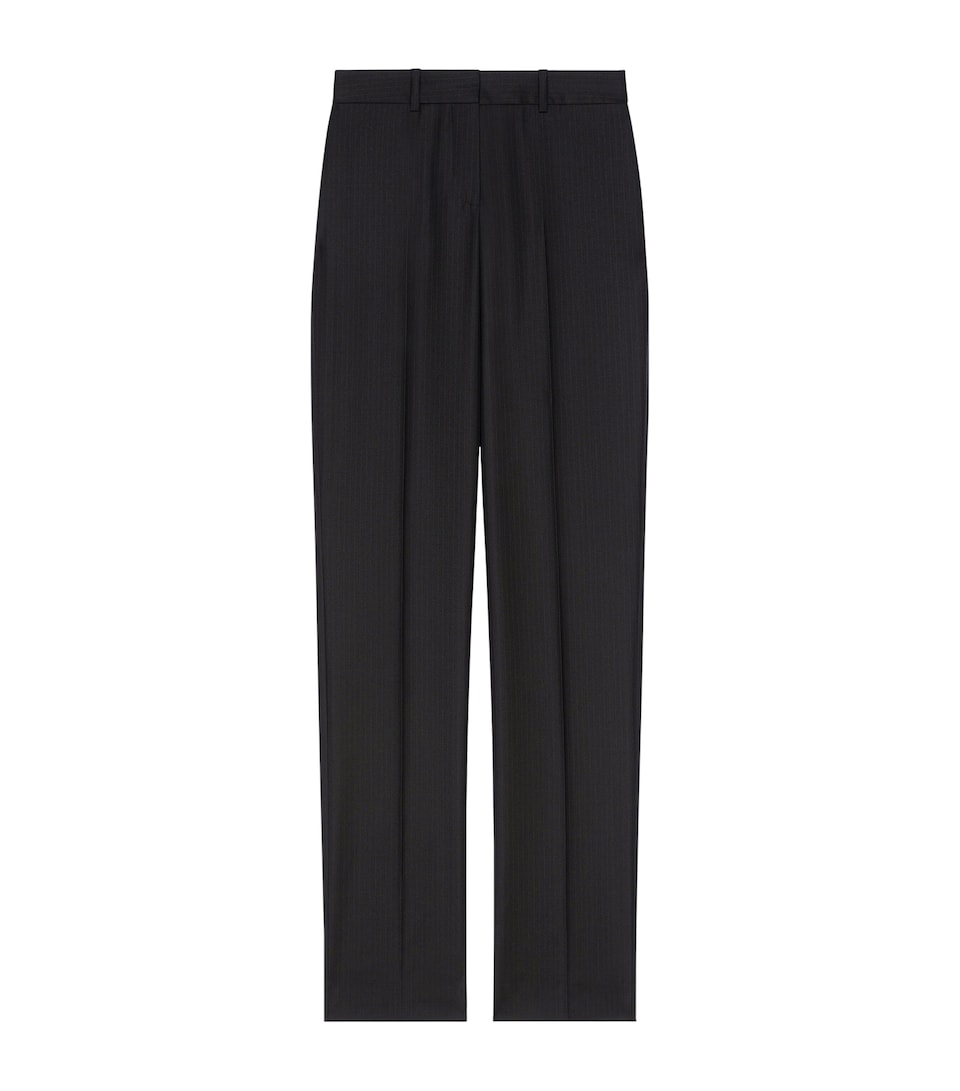 Givenchy Womens Wool Low-Rise Skinny Trousers Grey Mix