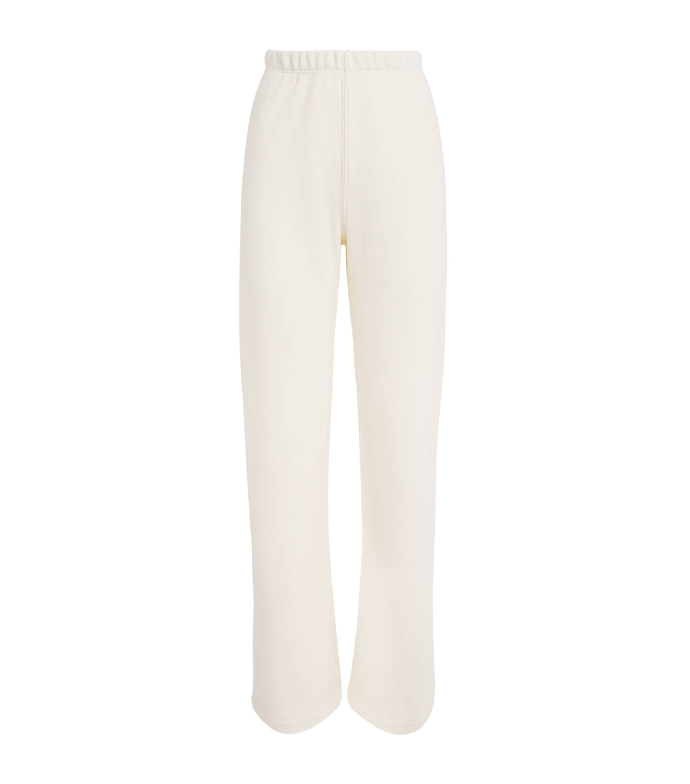 ÉTERNE Womens Cotton-Blend Straight-Leg Sweatpants Crm Cream