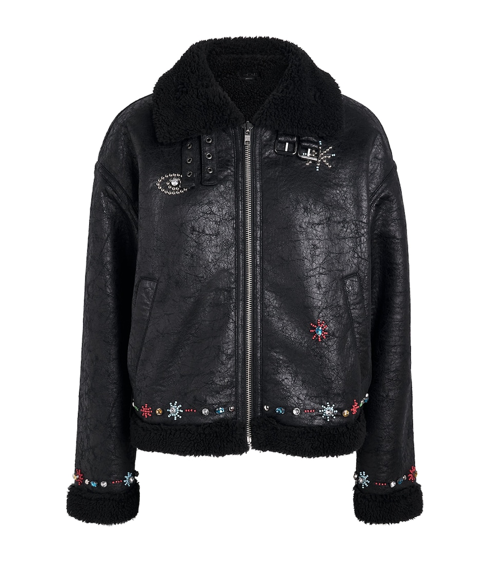 MOTHER Womens Beaded The Strappy Brrly Jacket Mercury In Rtrograde