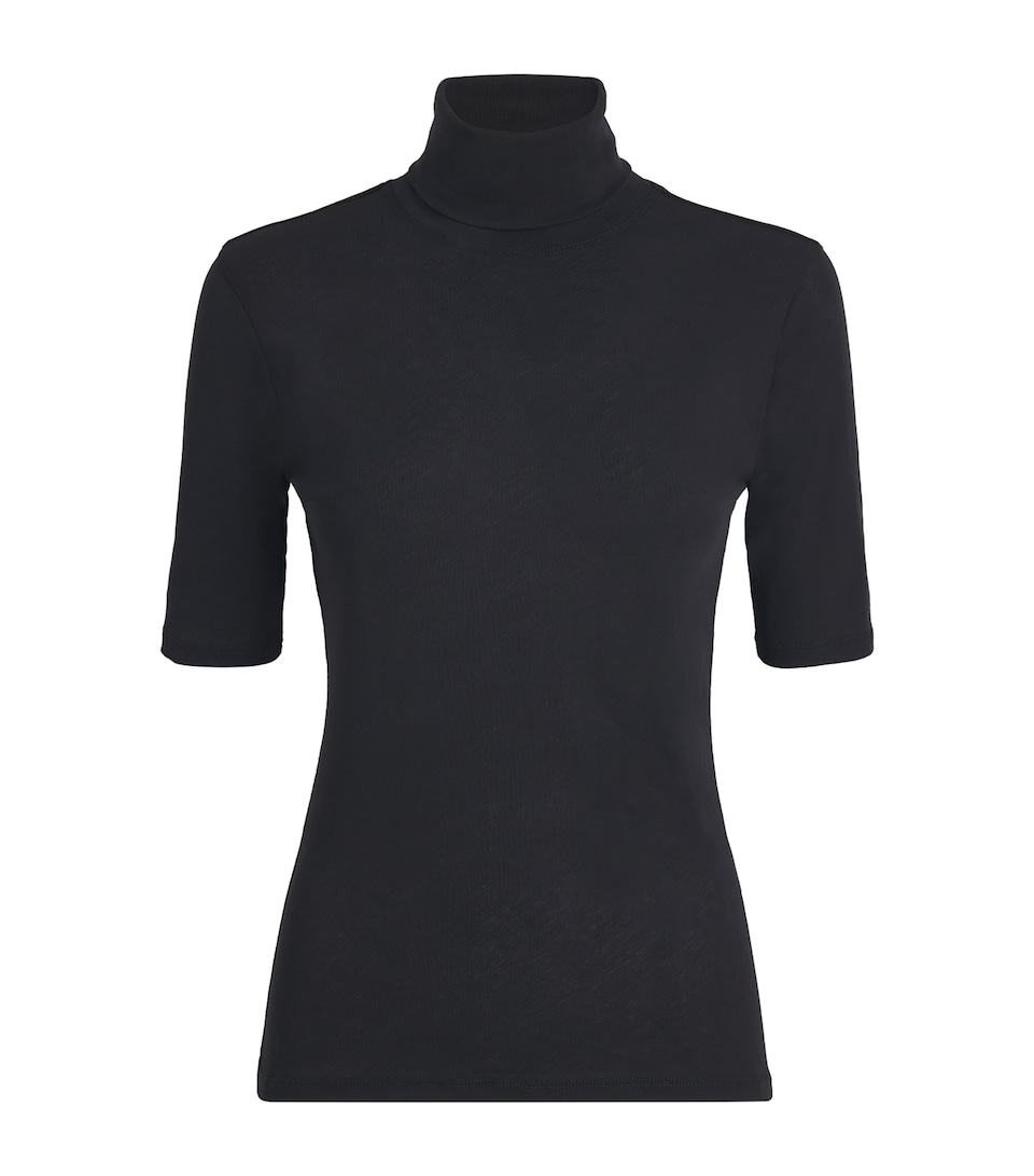 CAMILLA AND MARC Womens Cotton Dakota Funnel-Neck Top Dblk Black