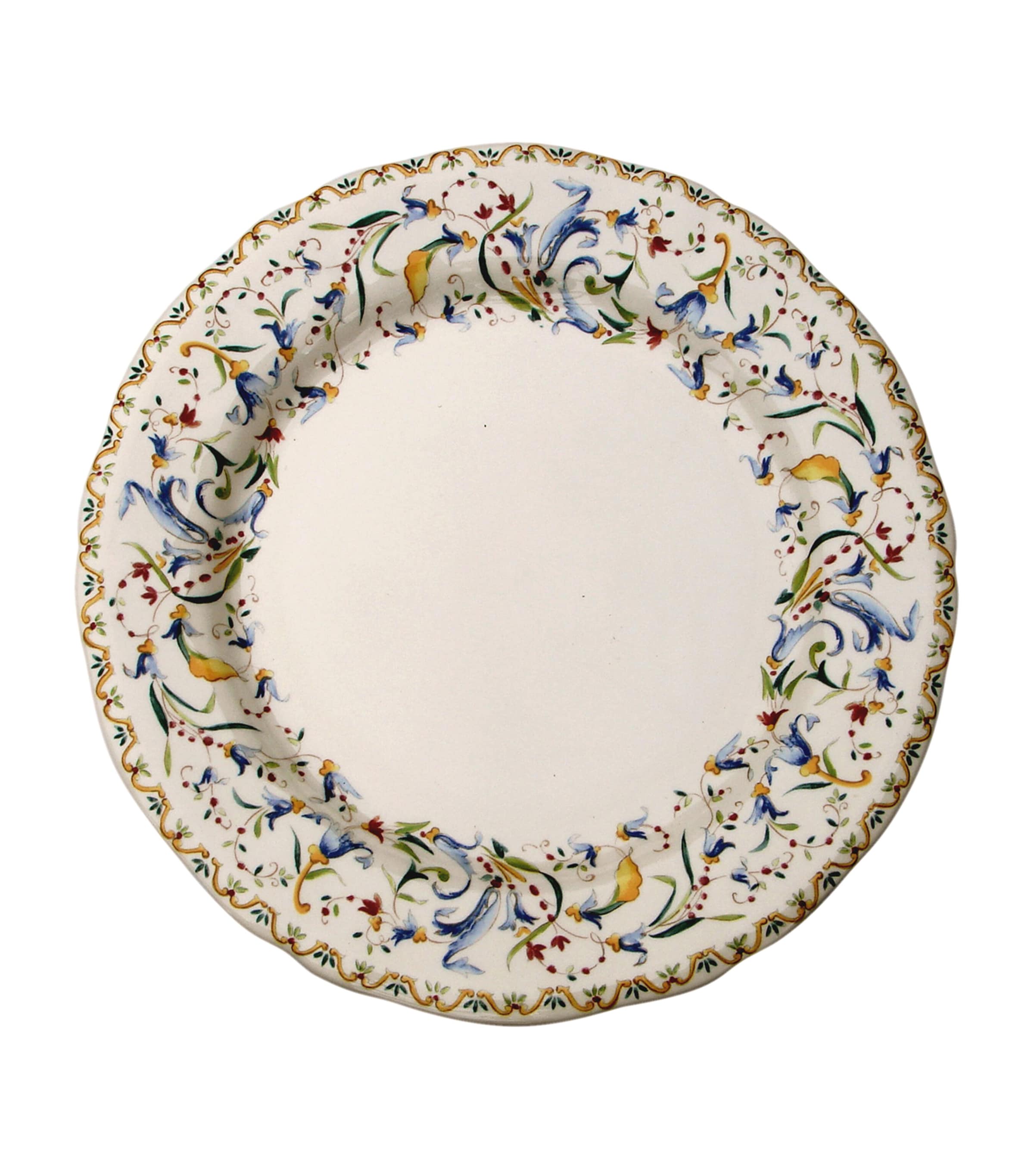 Gien Set of 4 Toscana Soup Plates White, Blue, Yellow