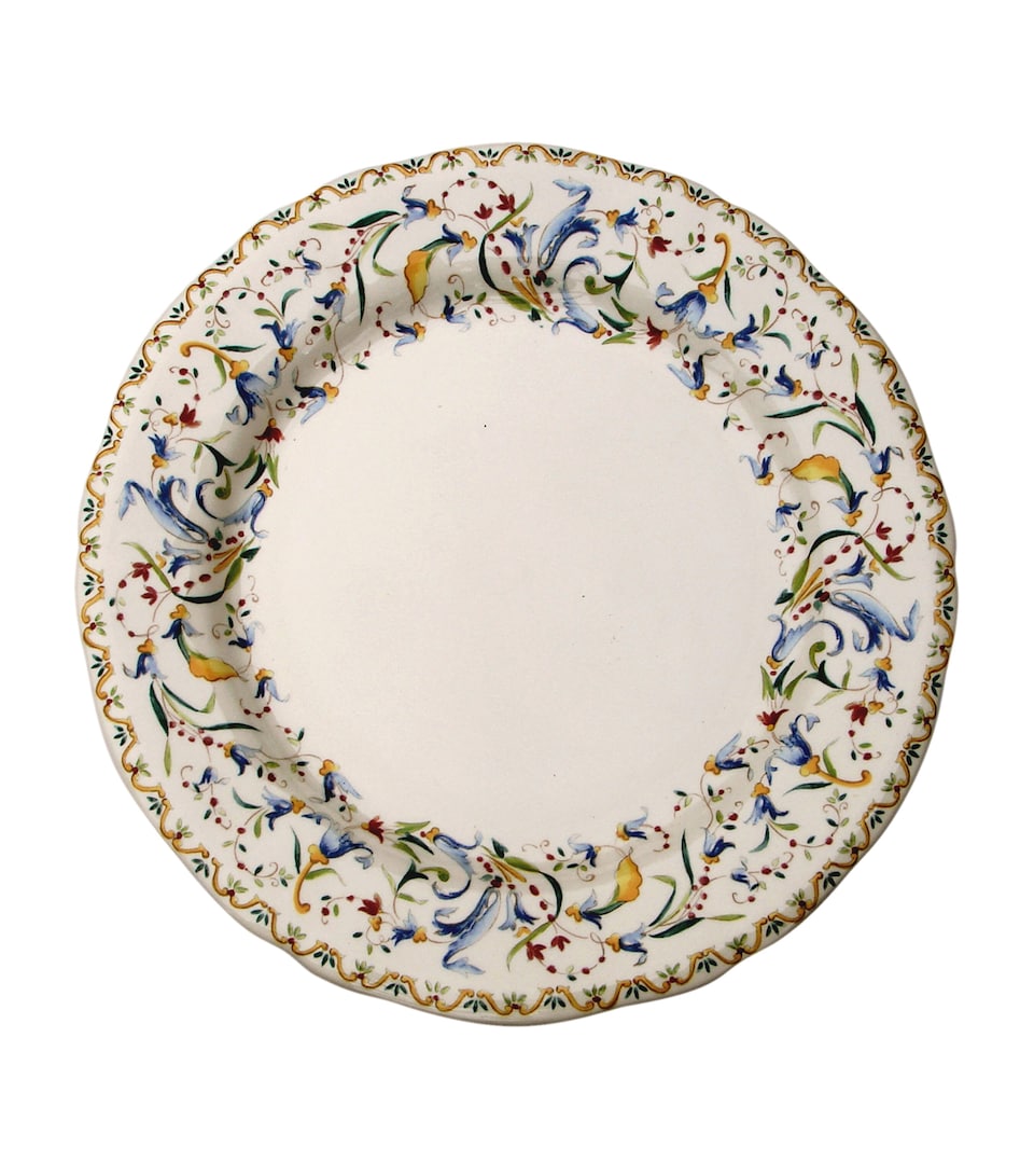 Gien Set of 4 Toscana Soup Plates White, Blue, Yellow