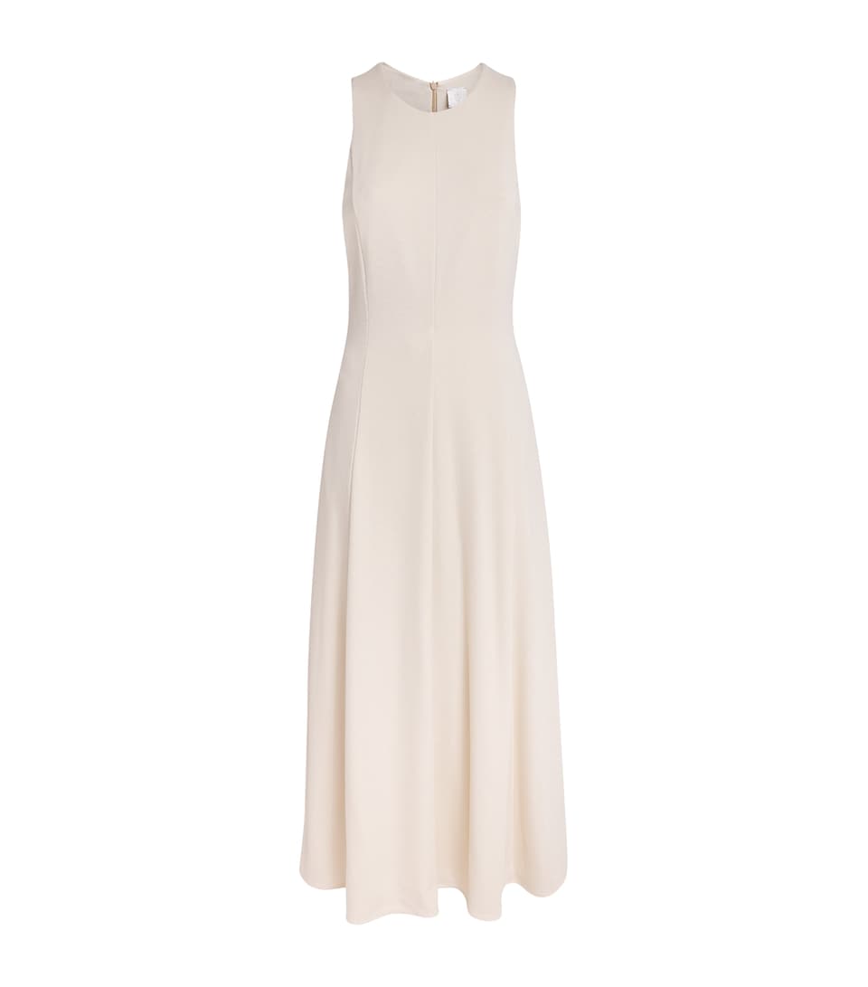 Eleventy Womens Zip-Up Midi Dress Sabbia