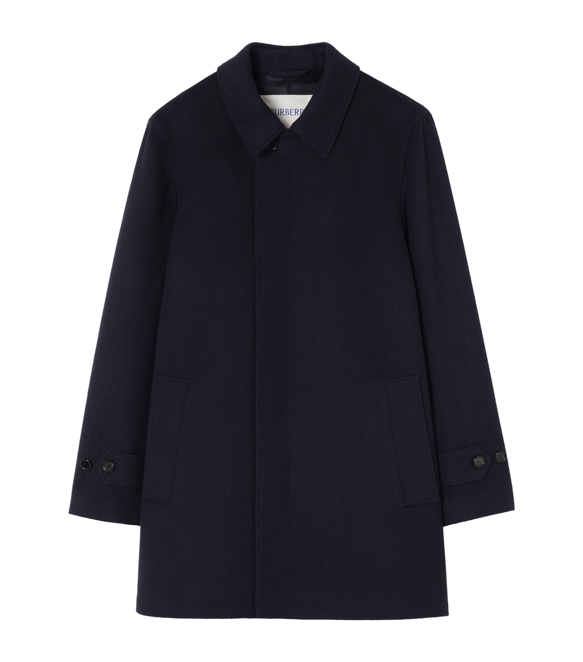 Burberry Mens Cashmere Mid-Length Car Coat Navy
