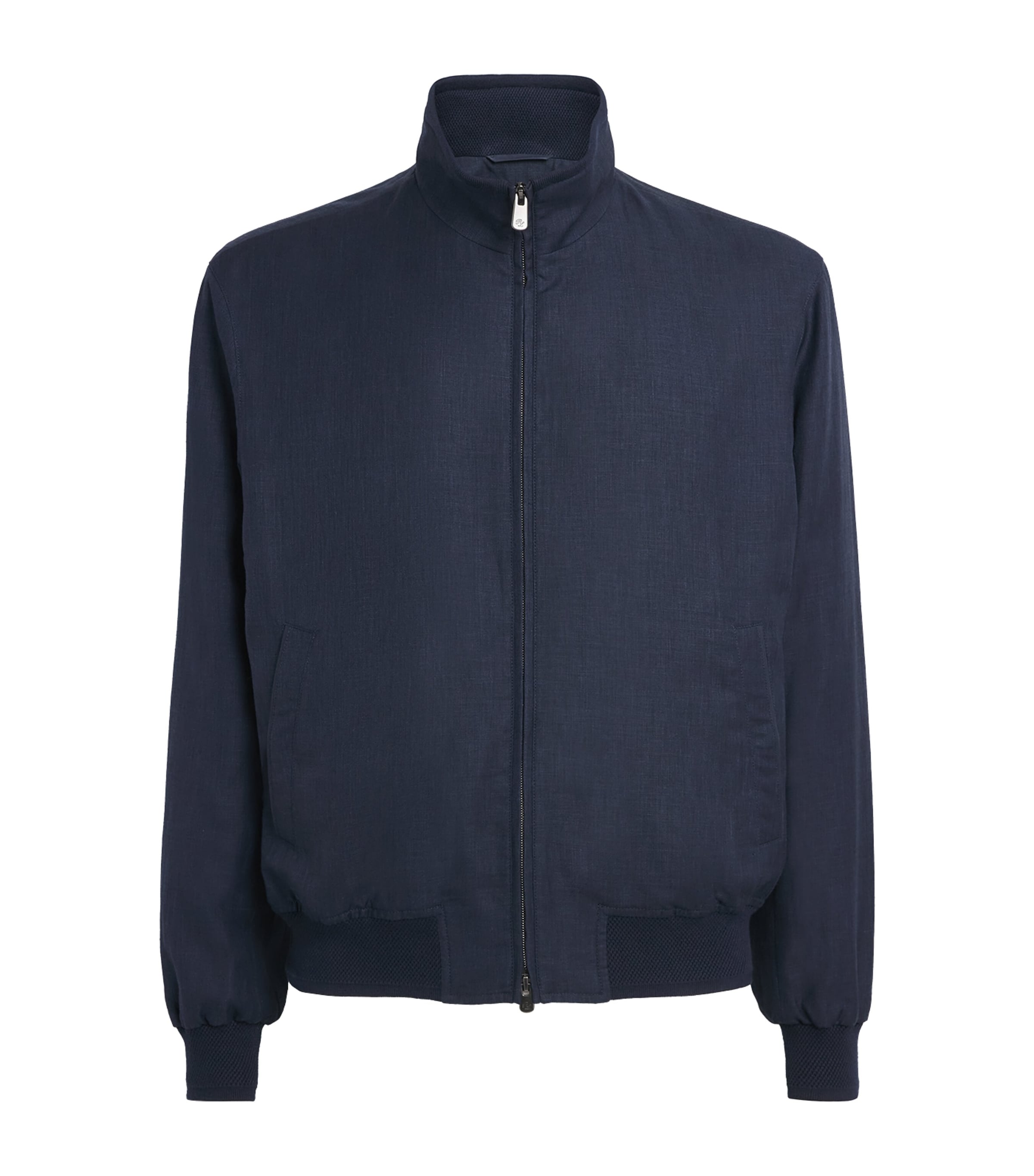 Ralph Lauren Purple Label Mens Linen-Wool-Silk Felton Bomber Jacket Navy