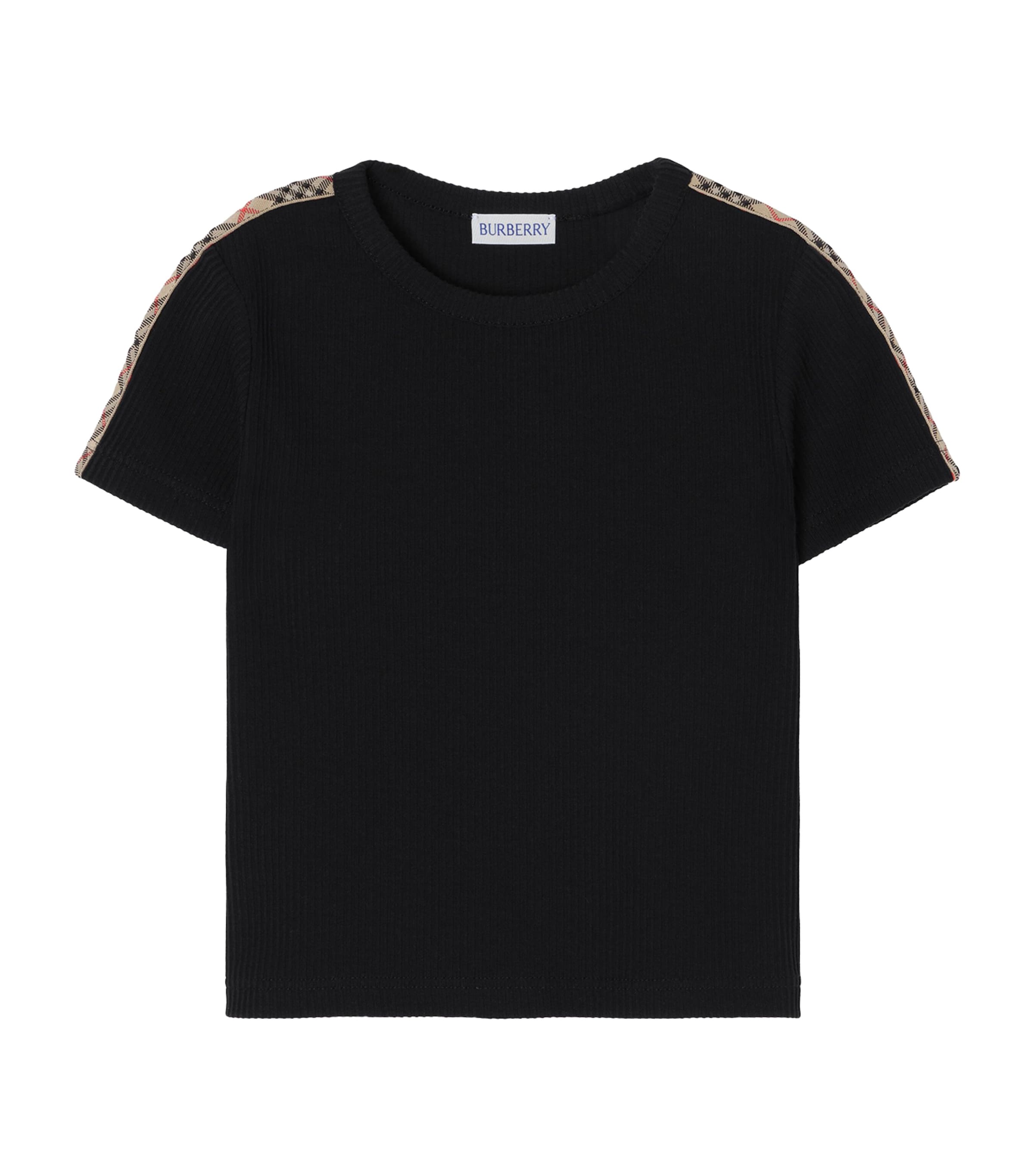 Burberry Kids Check-Trim T-shirt (4-12 Years) Black
