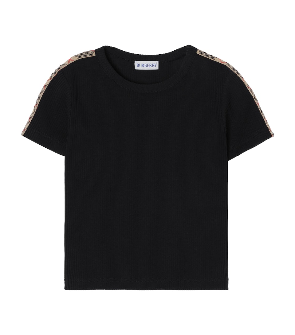 Burberry Kids Check-Trim T-shirt (4-12 Years) Black