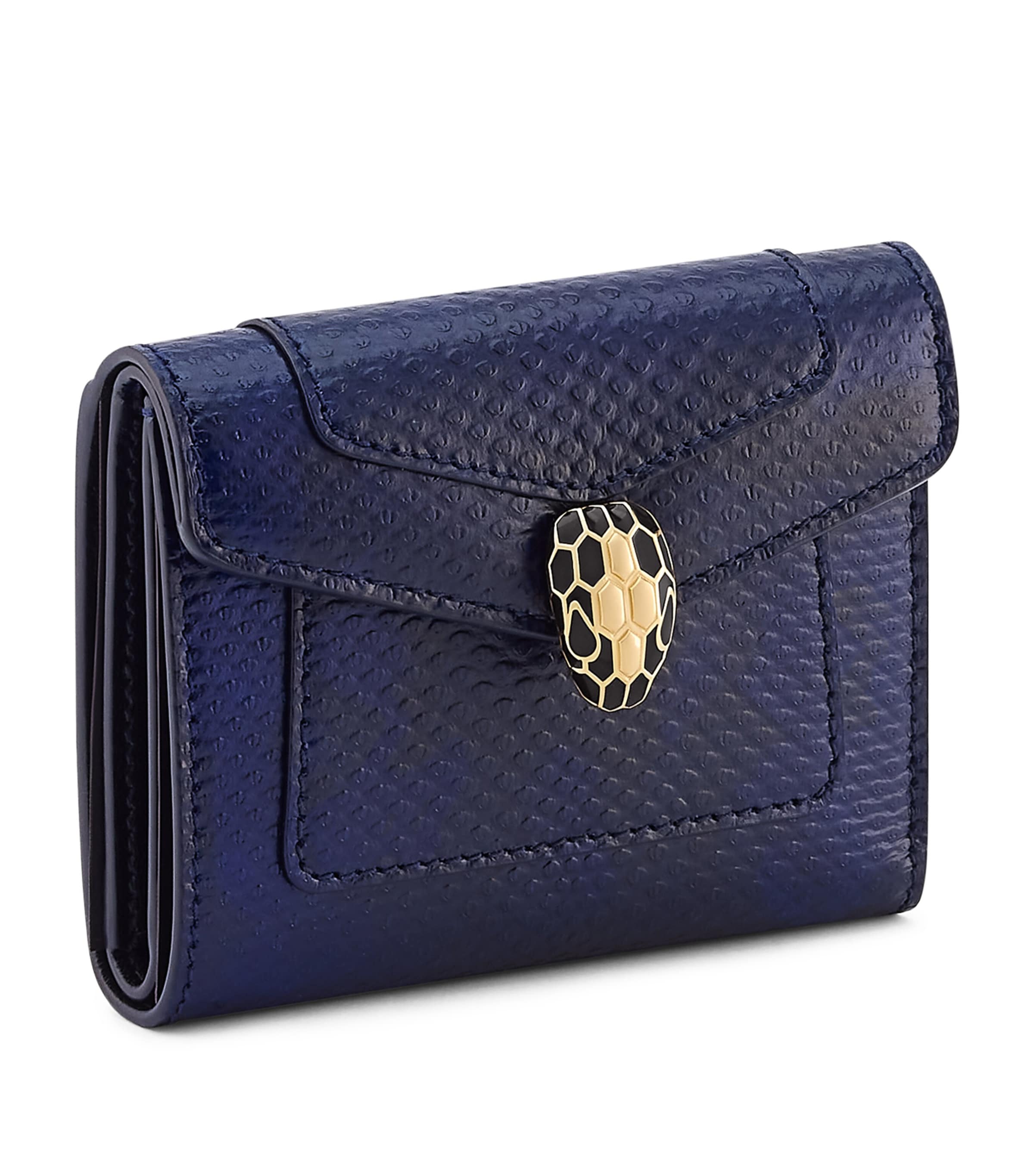 Karung Leather Serpenti Forever Compact Wallet