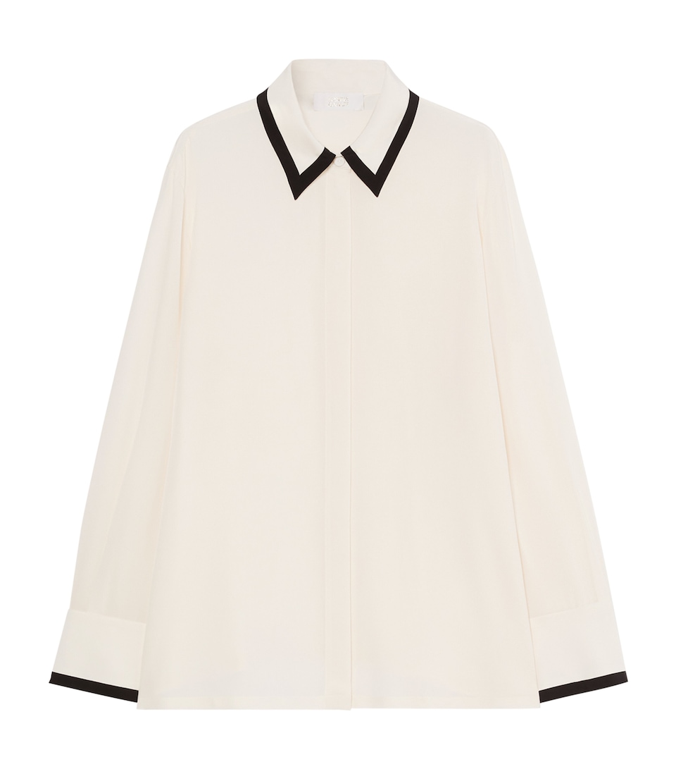 Marina Rinaldi Womens Silk Trim Shirt Ice