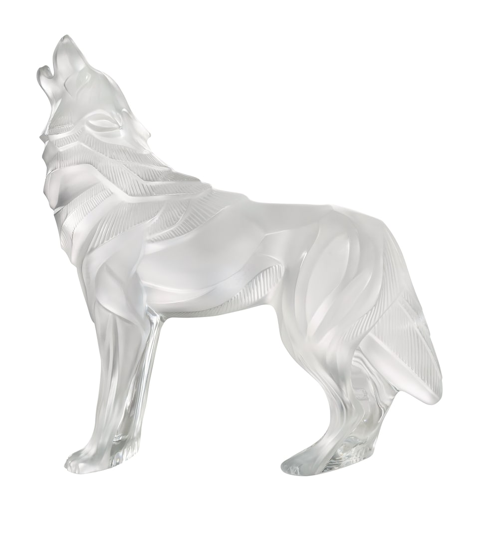 Crystal Howling Wolf Sculpture