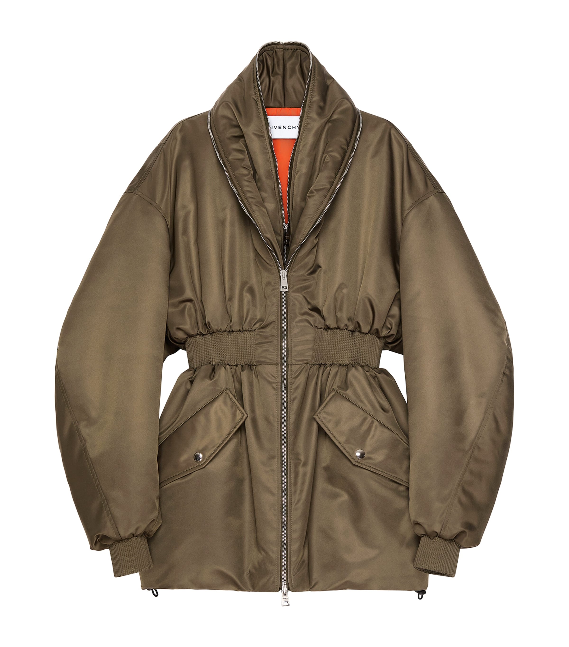 Shawl-Collar Long Bomber Jacket