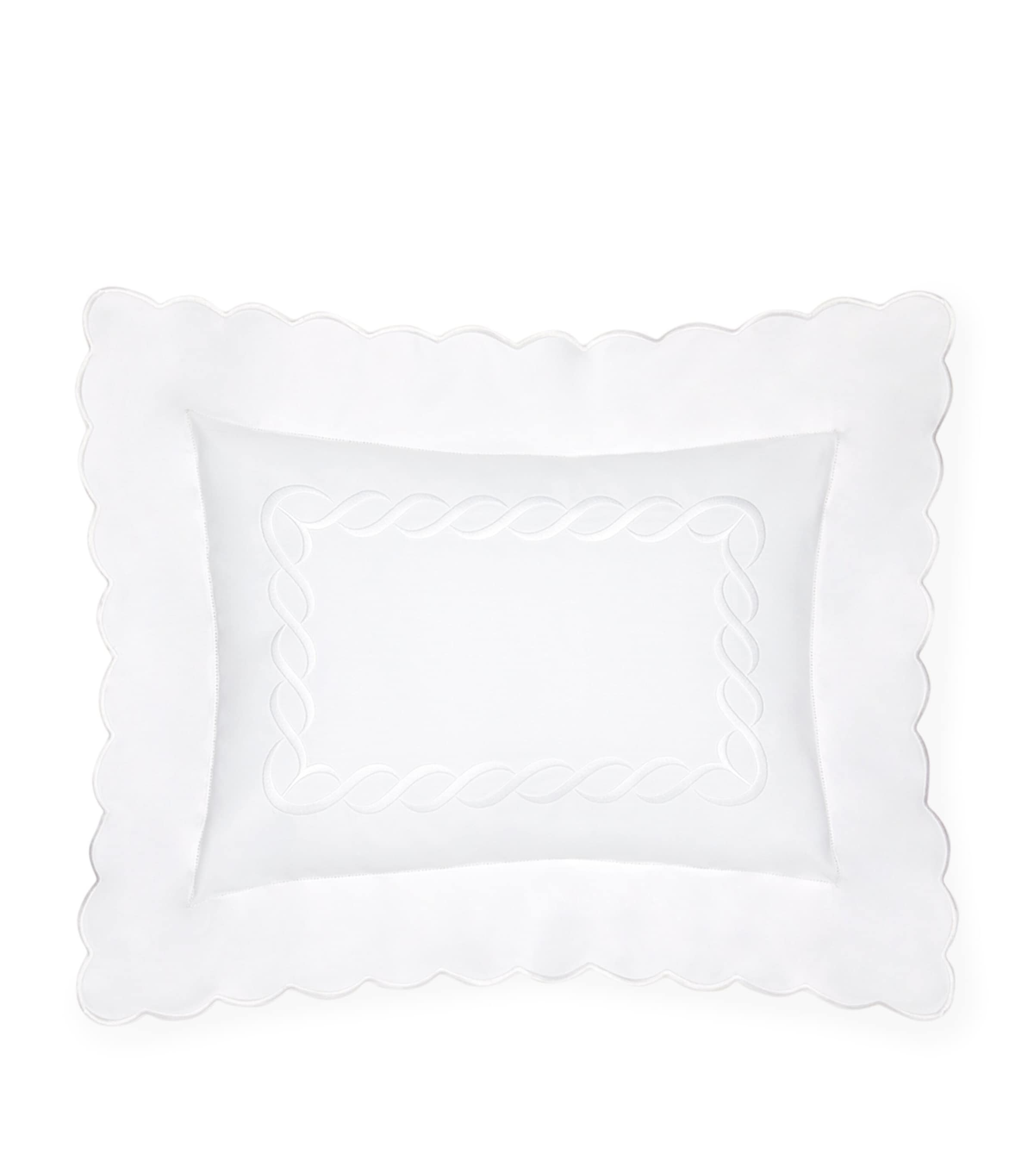 Pratesi Treccia Oxford Pillowcase (30cm x 40cm) White/white