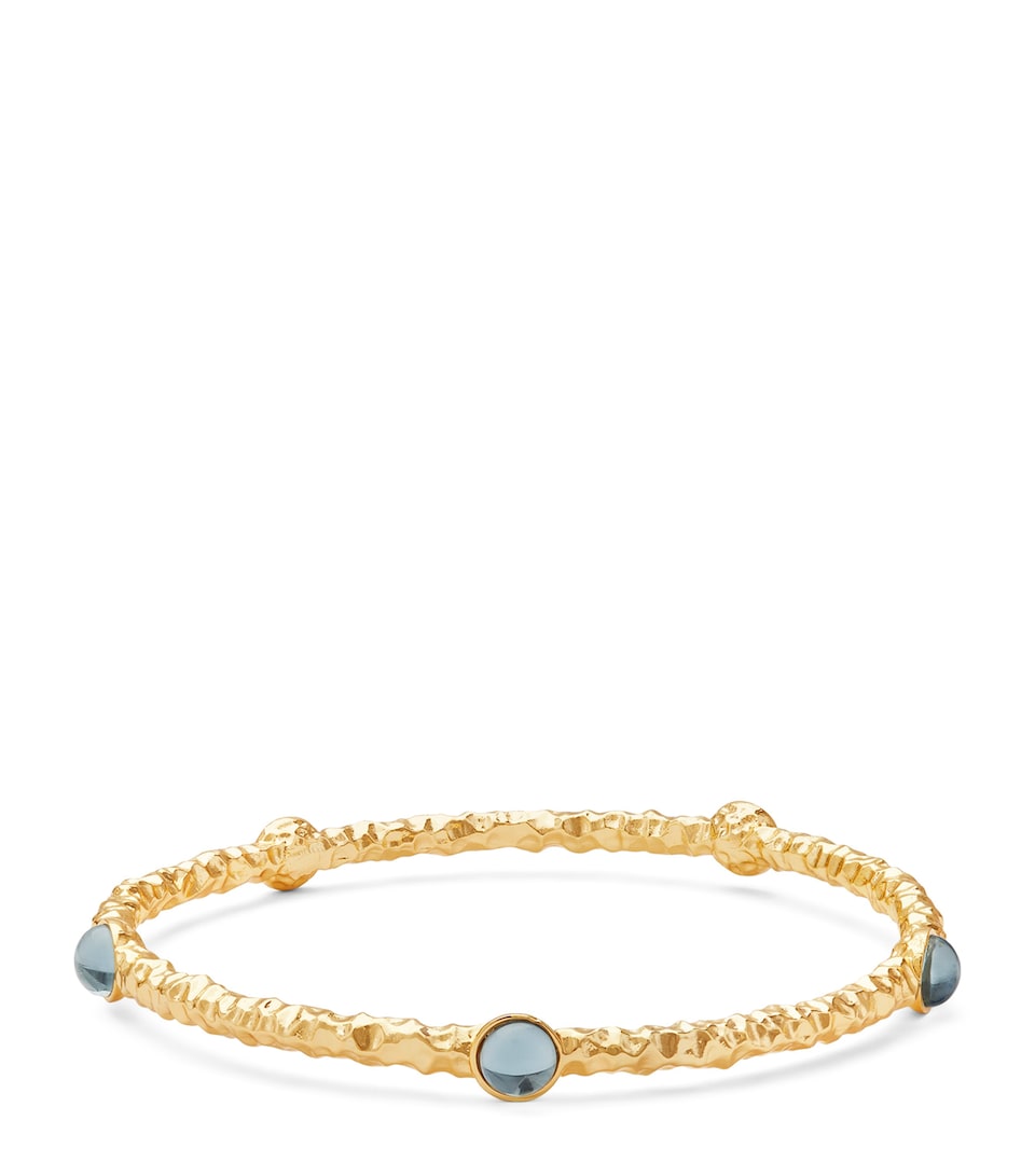 Gold-Plated Cabochon Bangle